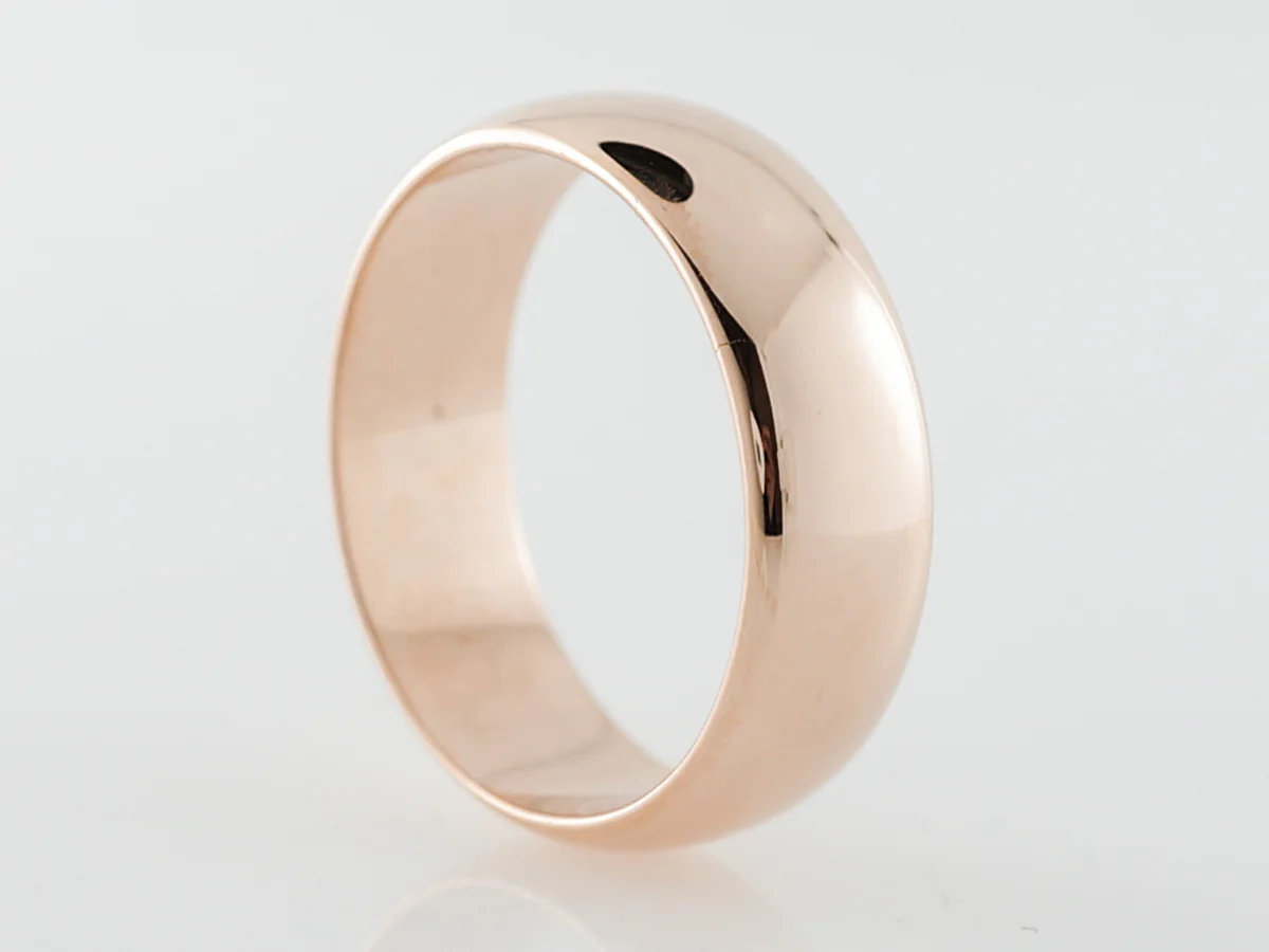Rose Gold Comfort Fit Wedding Band 14k - Image 3