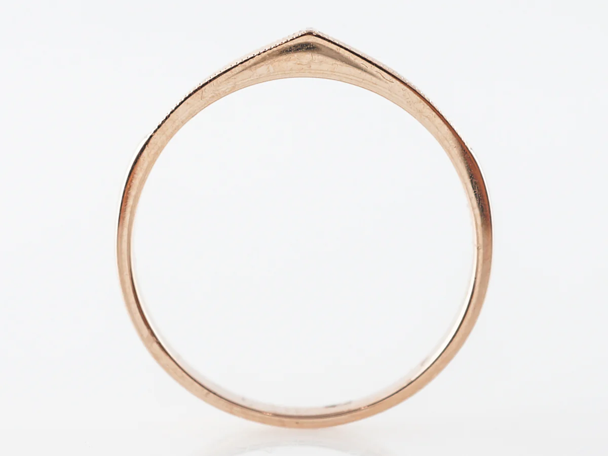 Rose Gold Diamond Wedding Band w/ Milgrain - Image 5