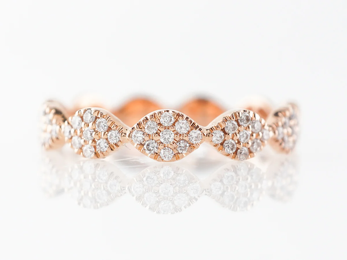 Rose Gold Pave Diamond Cluster Ring in 18k