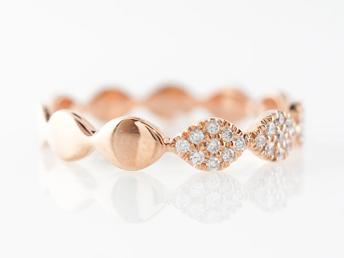 Rose Gold Pave Diamond Cluster Ring in 18k - Image 3