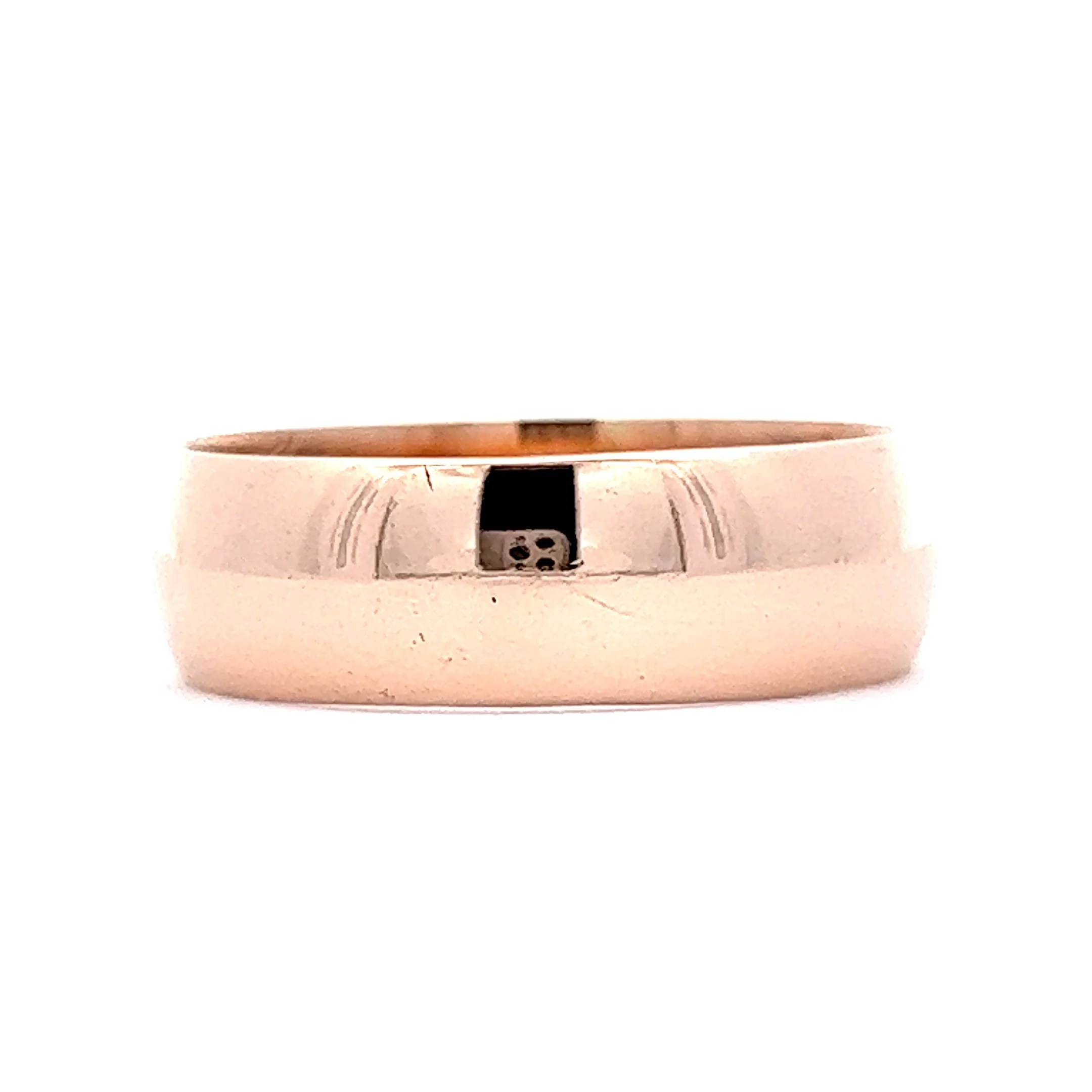 Men's 7mm Knife Edge Wedding Band in 14k Rose Gold