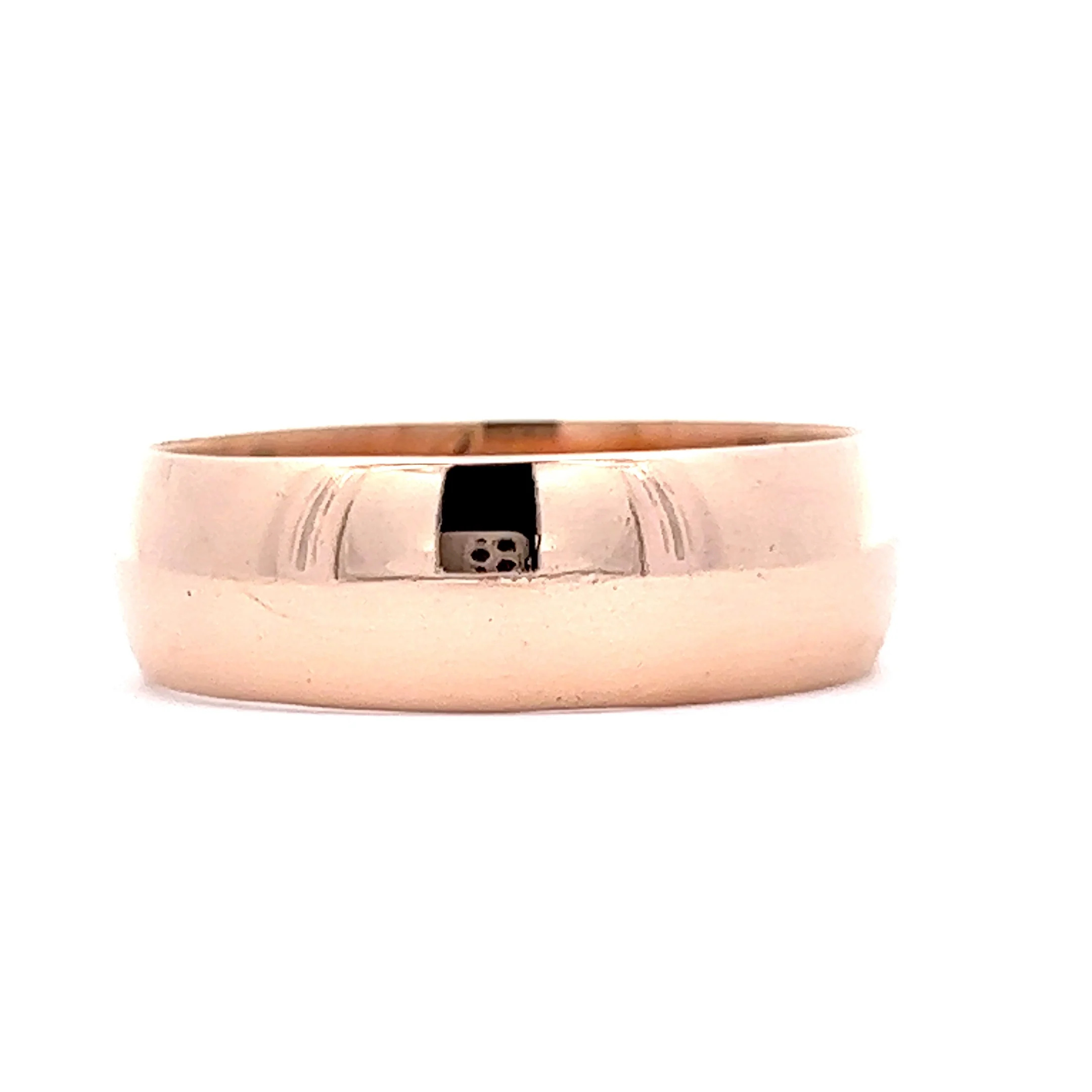 Men's 7mm Knife Edge Wedding Band in 14k Rose Gold - Image 2