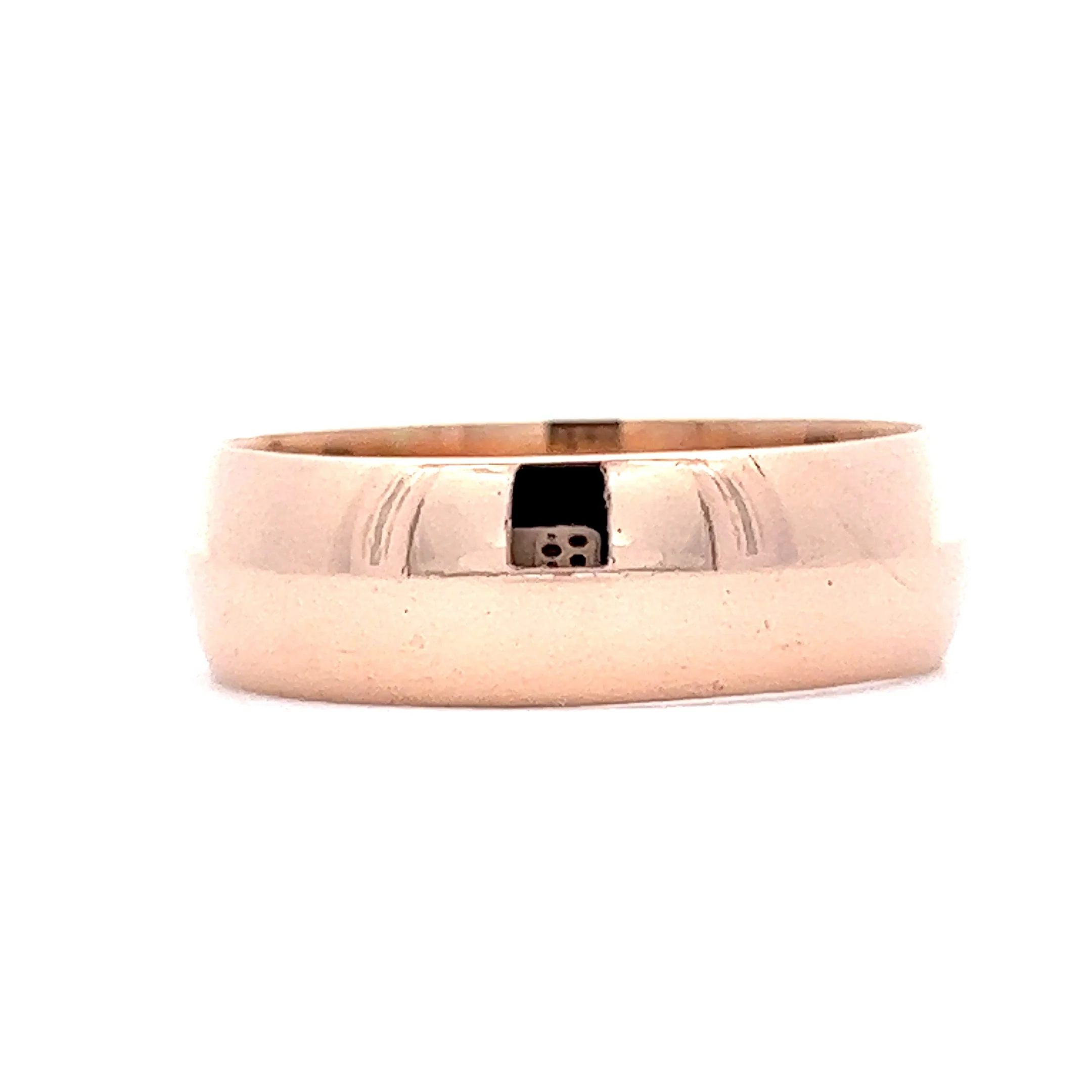 Men's 7mm Knife Edge Wedding Band in 14k Rose Gold - Image 3
