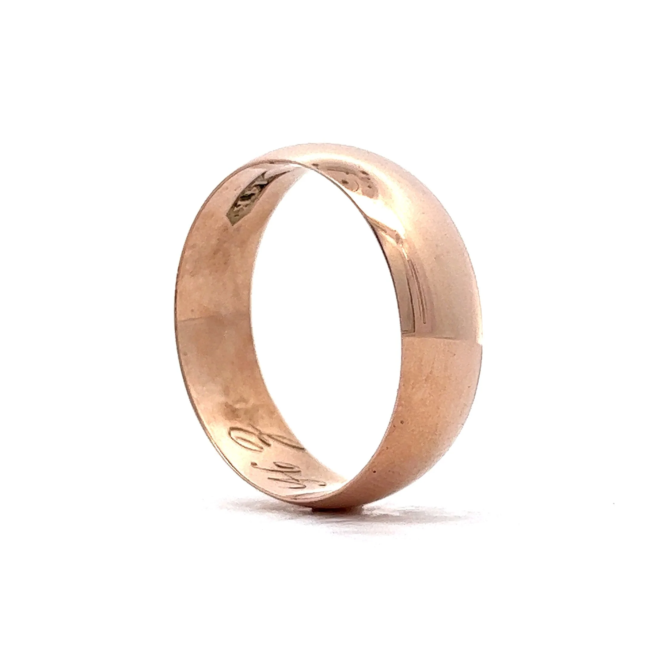 Men's 7mm Knife Edge Wedding Band in 14k Rose Gold - Image 5