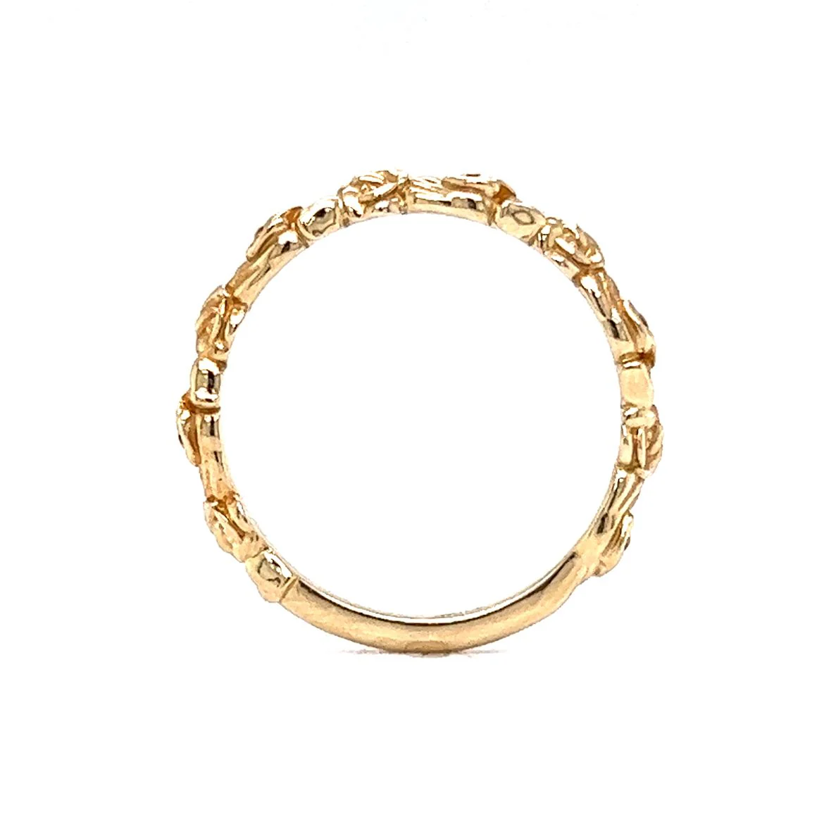 Rose Textured Wedding Band in 14k Yellow Gold - Image 4