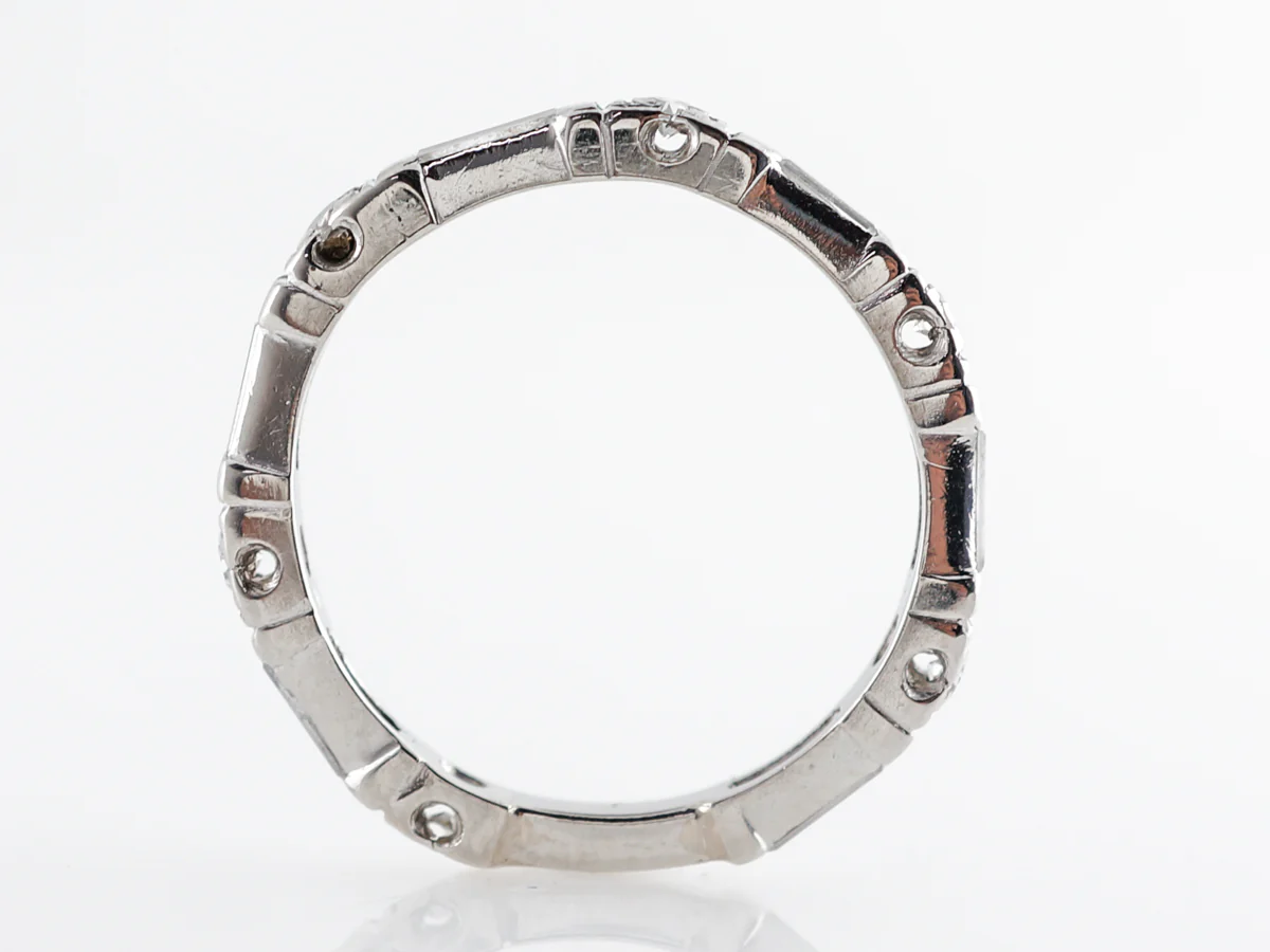 Round & Baguette Cut Diamond Wedding Band in Platinum - Image 4