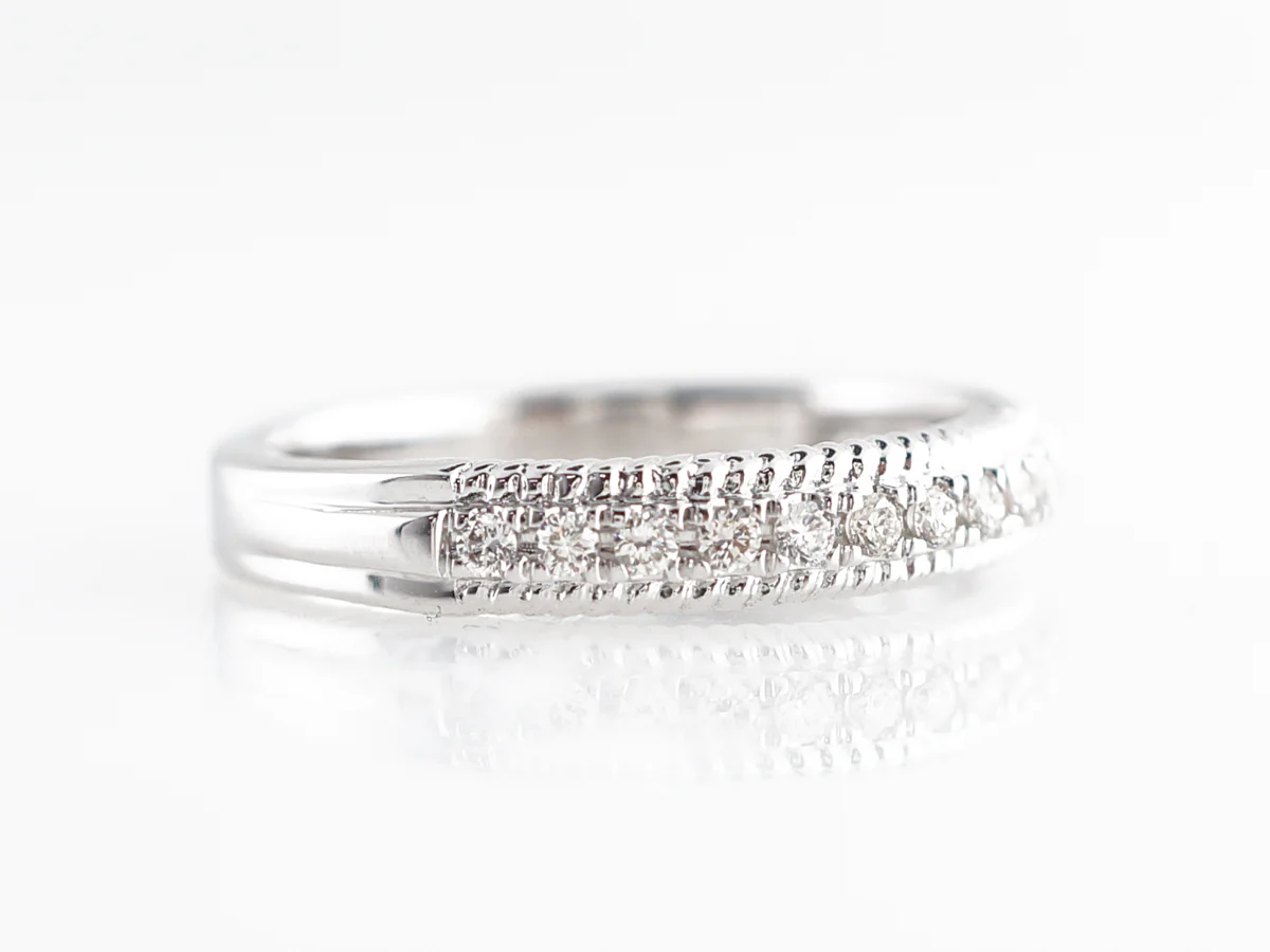 Round Brilliant .23 Carat Diamond Wedding Band 14k - Image 3