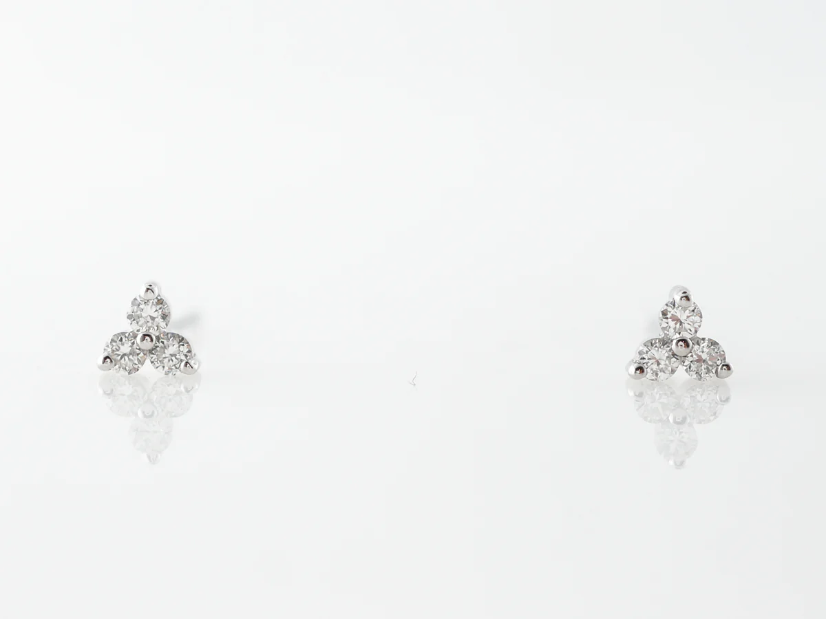 Round Brilliant Diamond Earring Studs in White Gold - Image 2