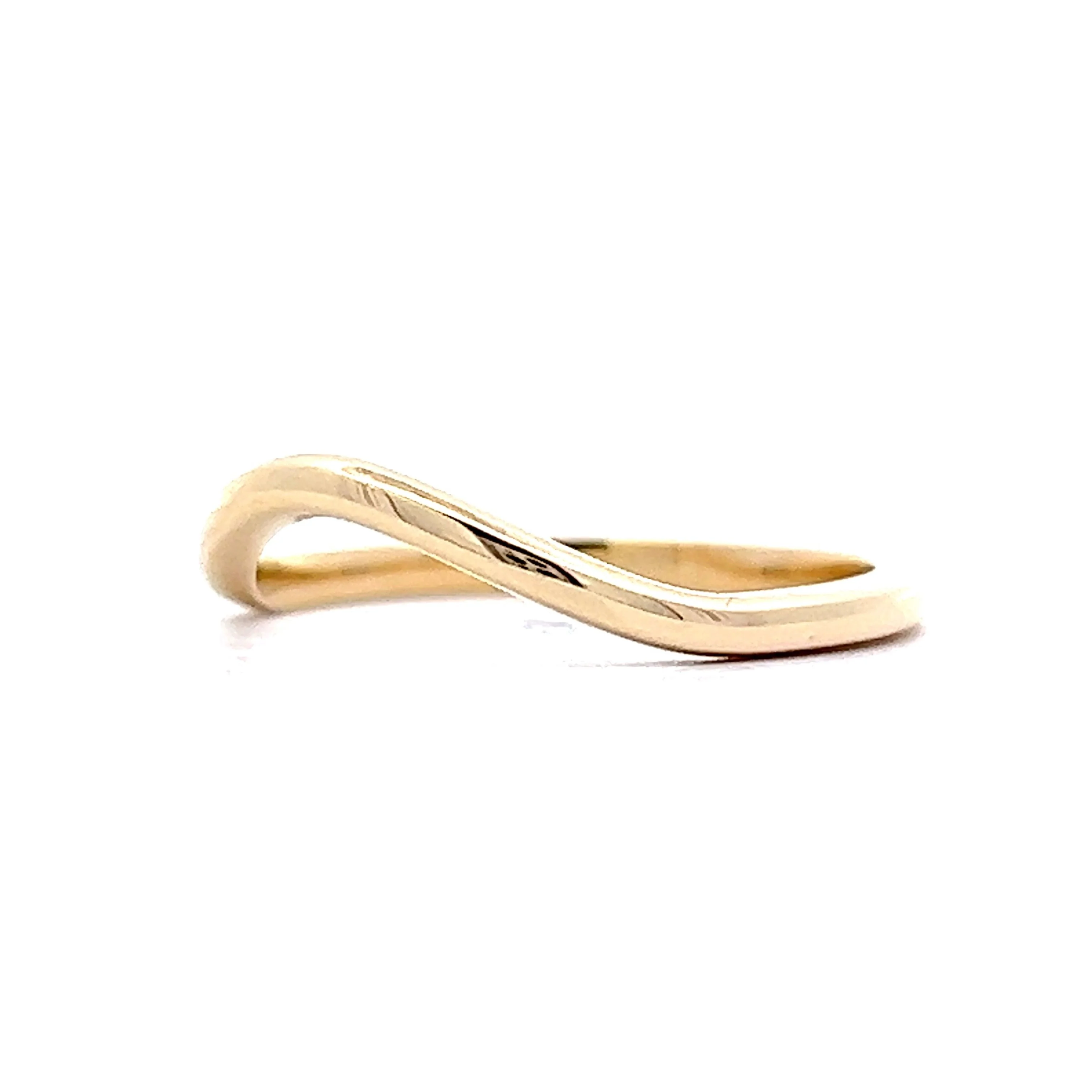 Round Curved Wedding Band in 14k Yellow Gold - Image 2