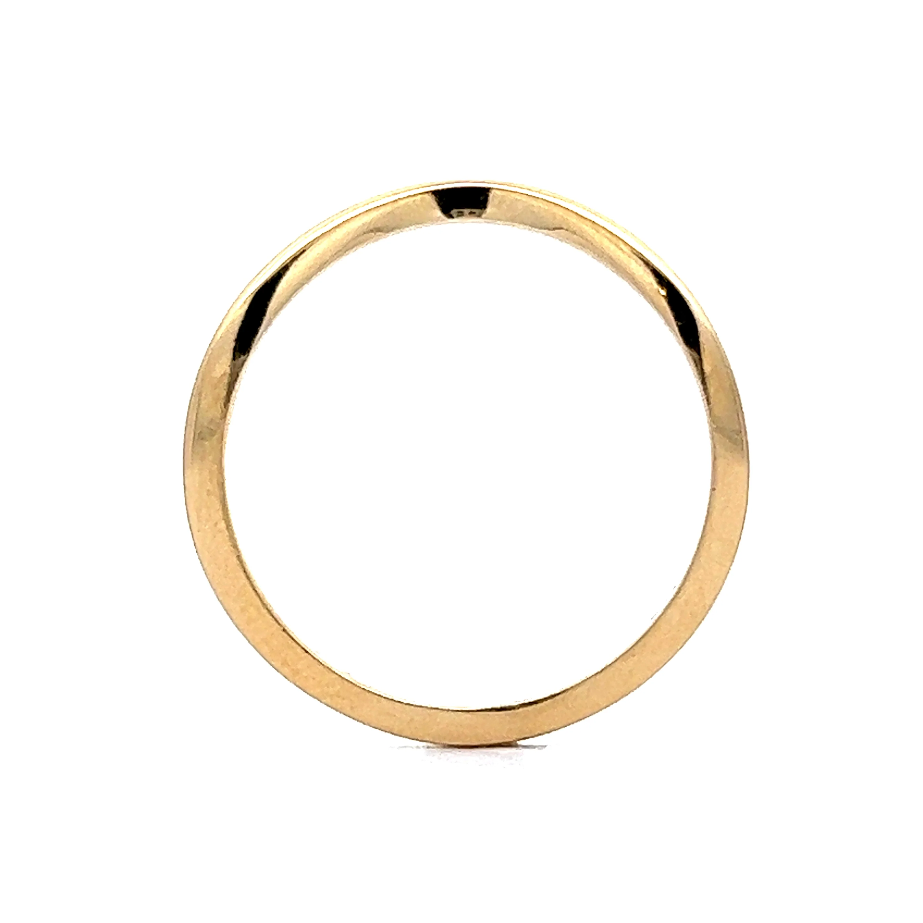 Round Curved Wedding Band in 14k Yellow Gold - Image 4
