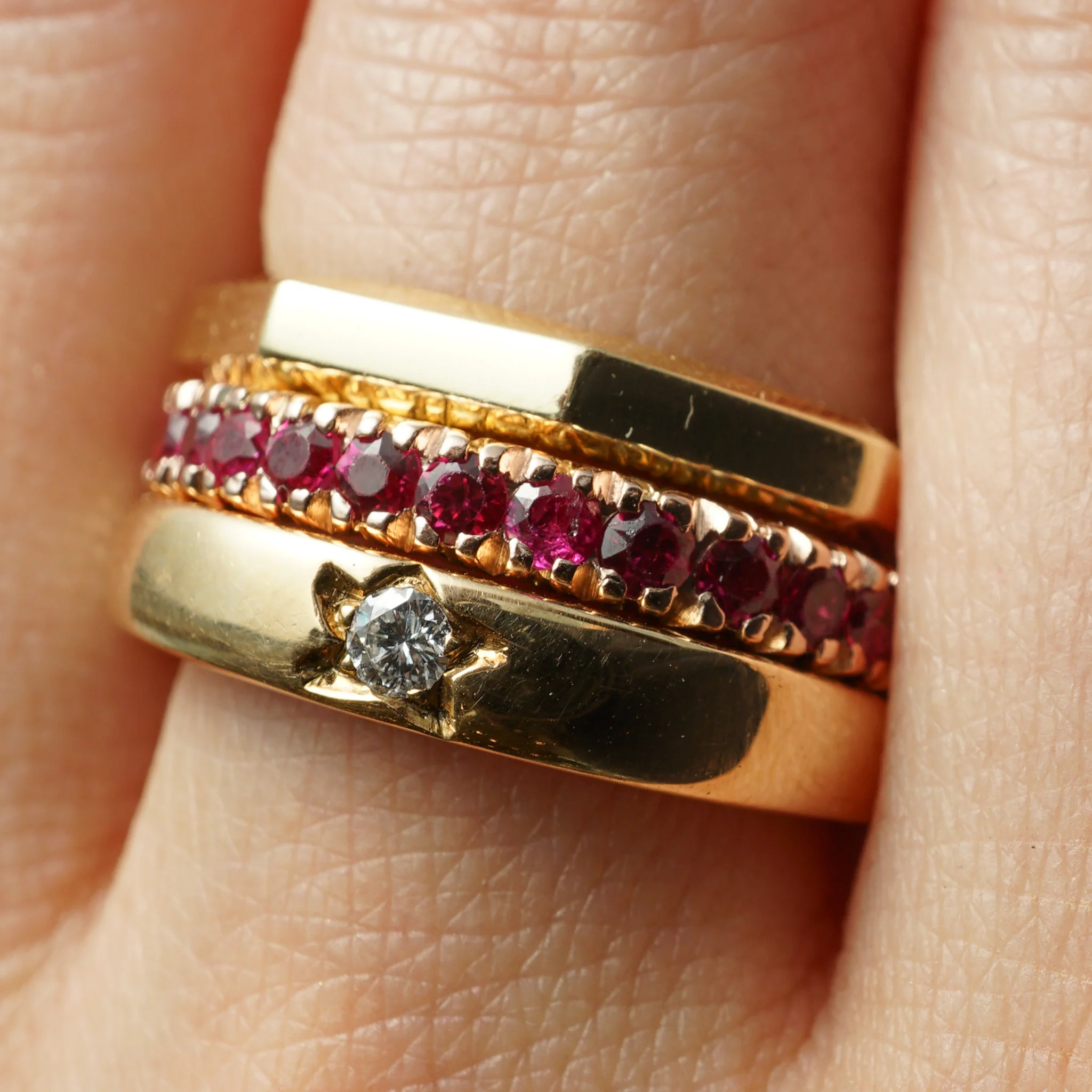 Round Cut Ruby Eternity Wedding Band in 14k Yellow Gold - Image 7