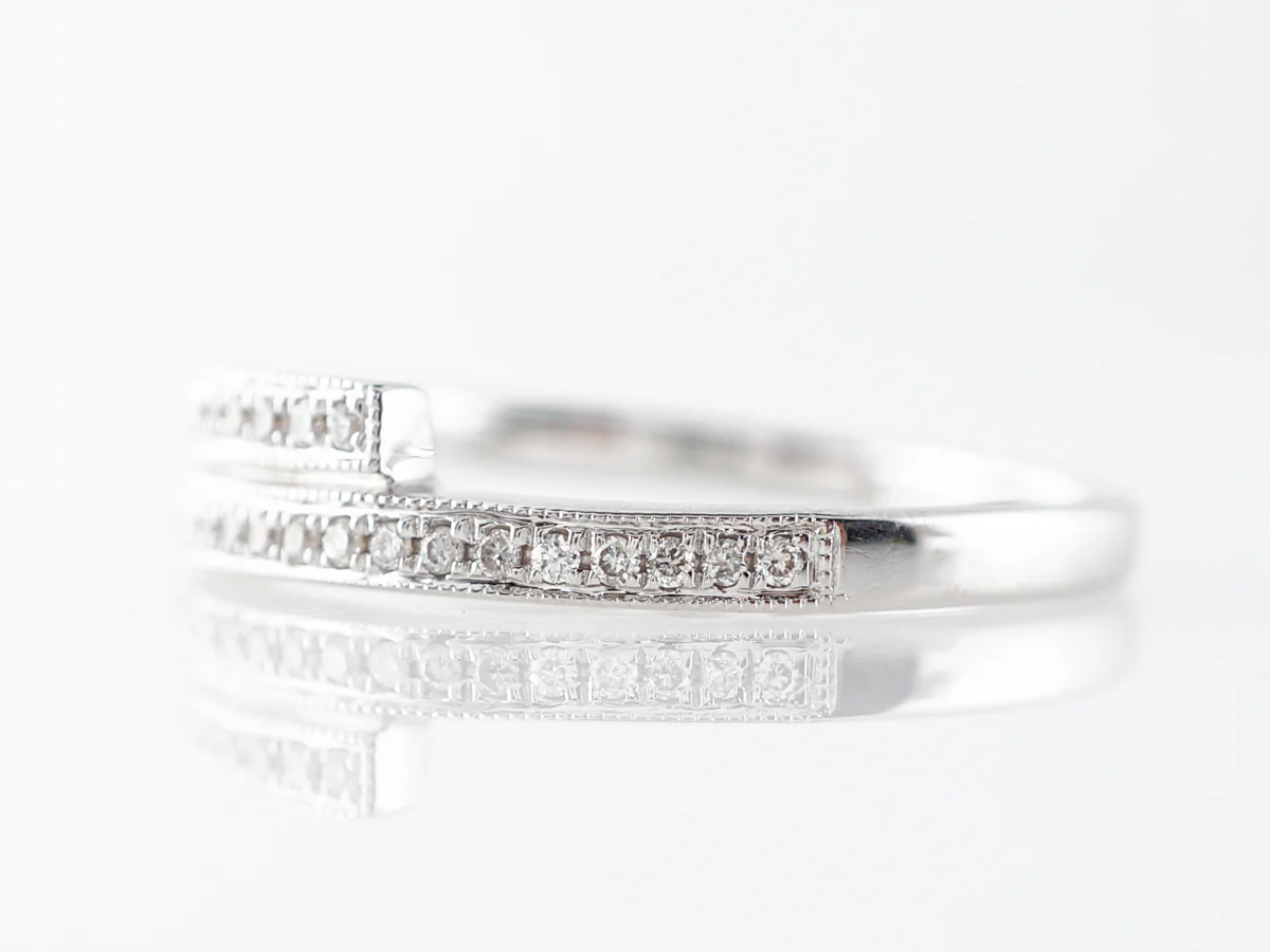 Round Diamond Stacking Ring in 14k White Gold - Image 2