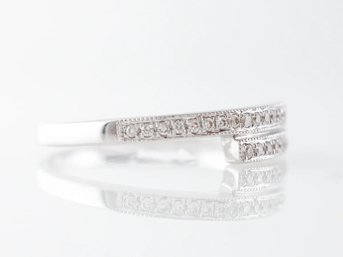 Round Diamond Stacking Ring in 14k White Gold - Image 3