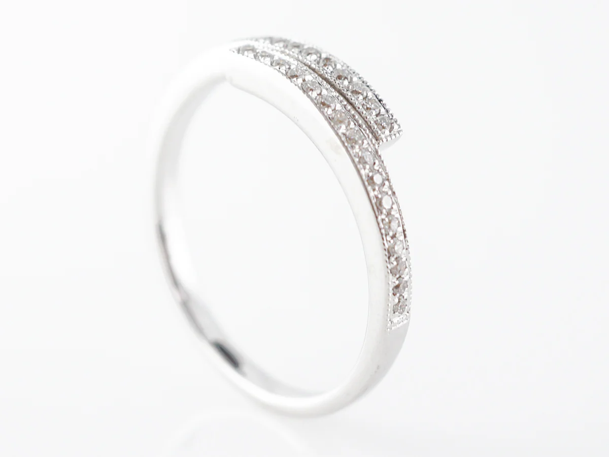 Round Diamond Stacking Ring in 14k White Gold - Image 4
