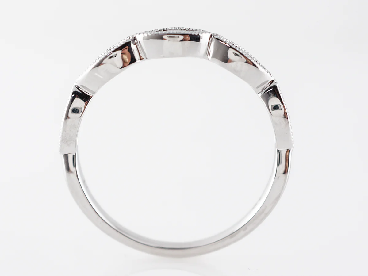 Round Diamonds w/ Marquis Station Wedding Band in 18k - Image 5