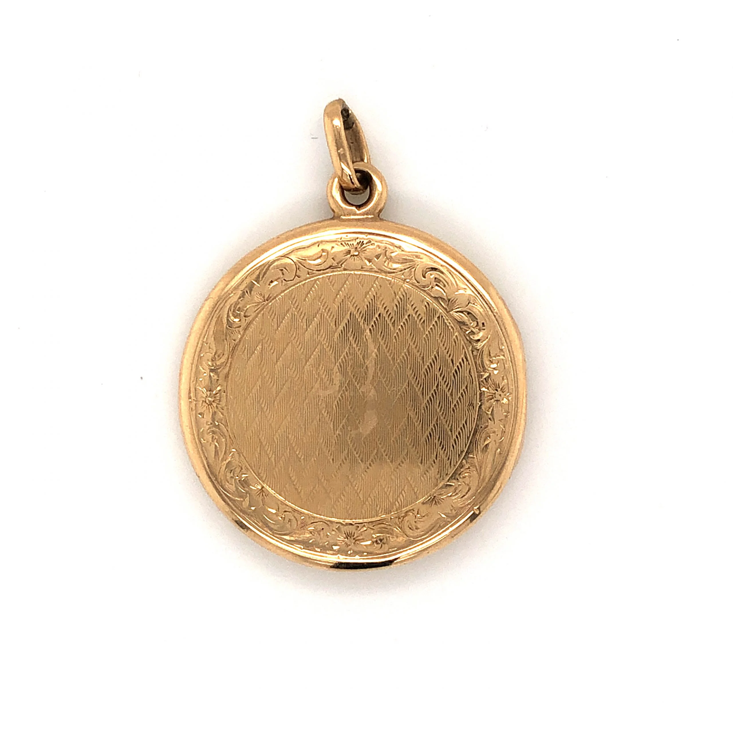 Round Victorian Diamond Locket in 14k Yellow Gold - Image 2