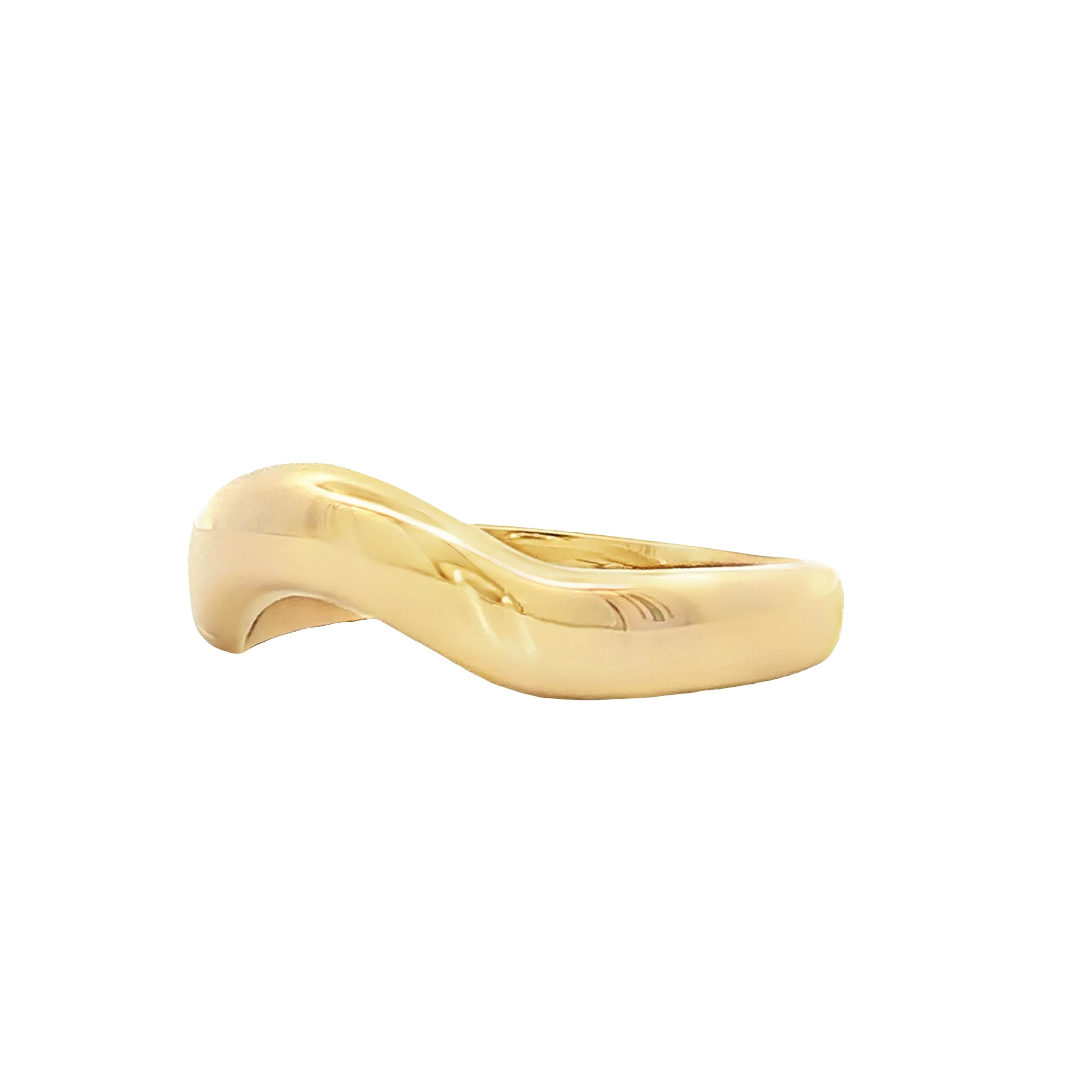 Rounded Bubble Contour Wedding Band 14k Yellow Gold - Image 2