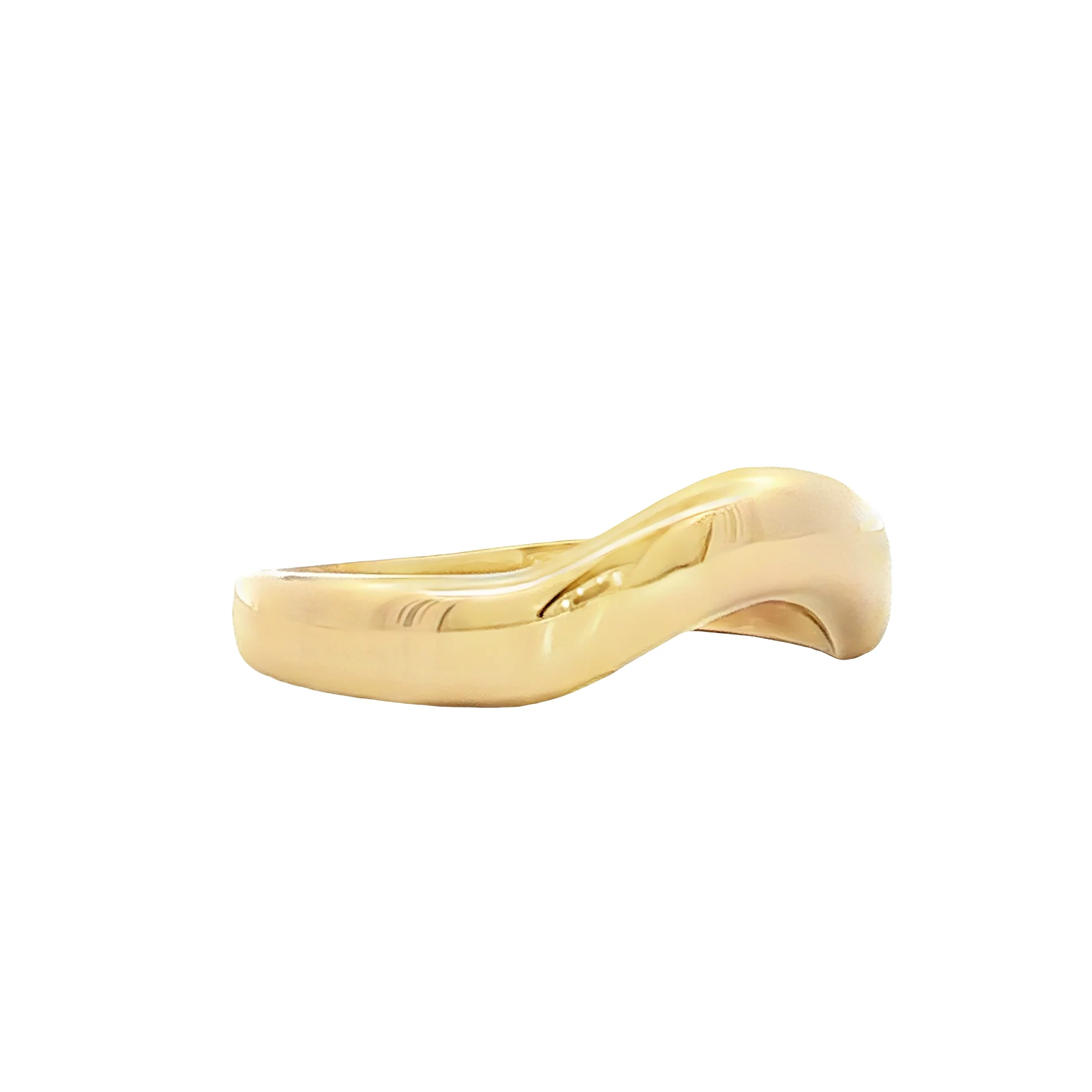 Rounded Bubble Contour Wedding Band 14k Yellow Gold - Image 3