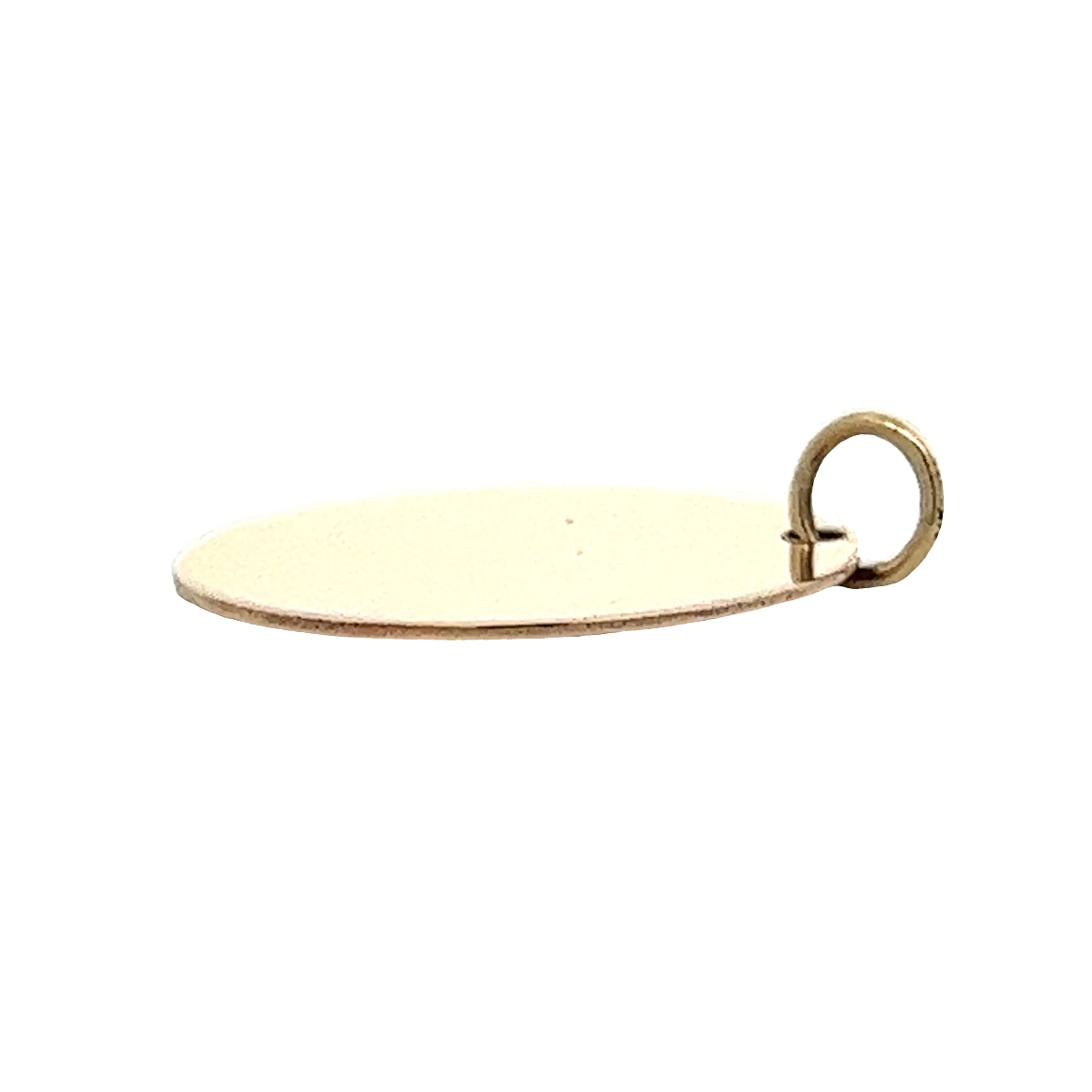 Rounded Charm Disk in 14k Yellow Gold - Image 3