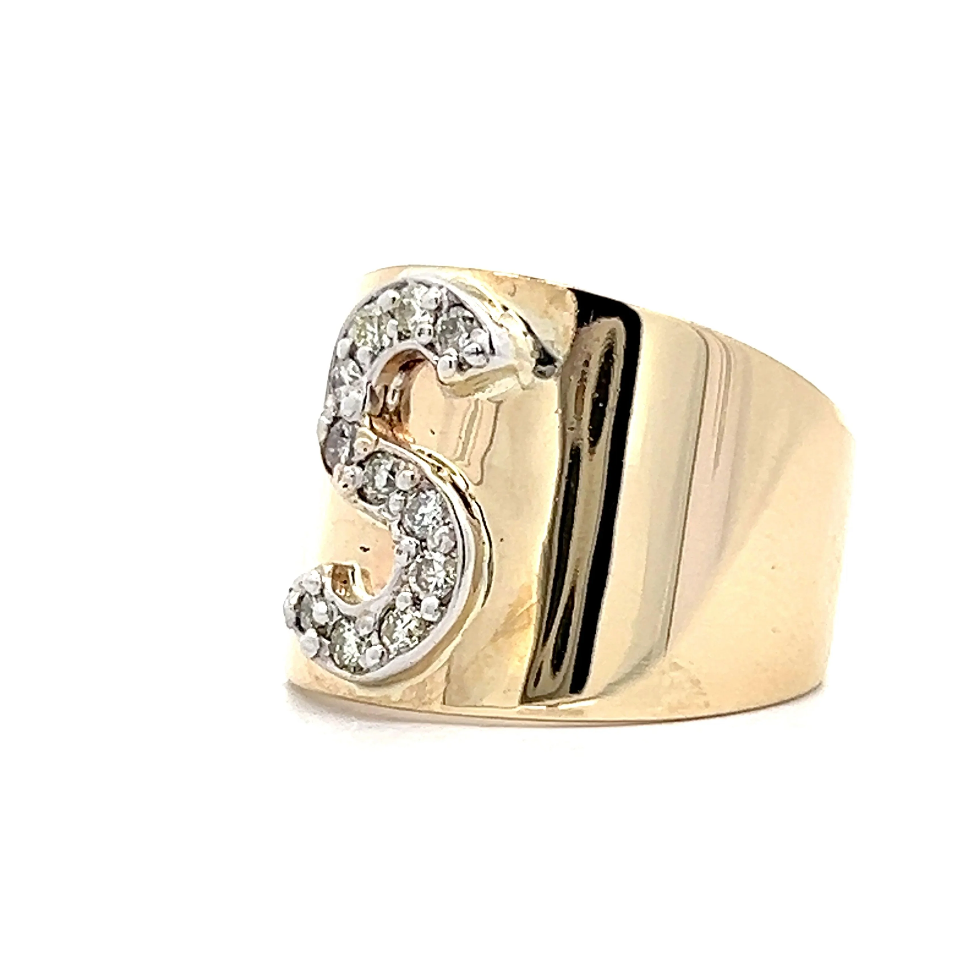 S Shaped Diamond Cocktail Ring in 14k Yellow Gold - Image 2