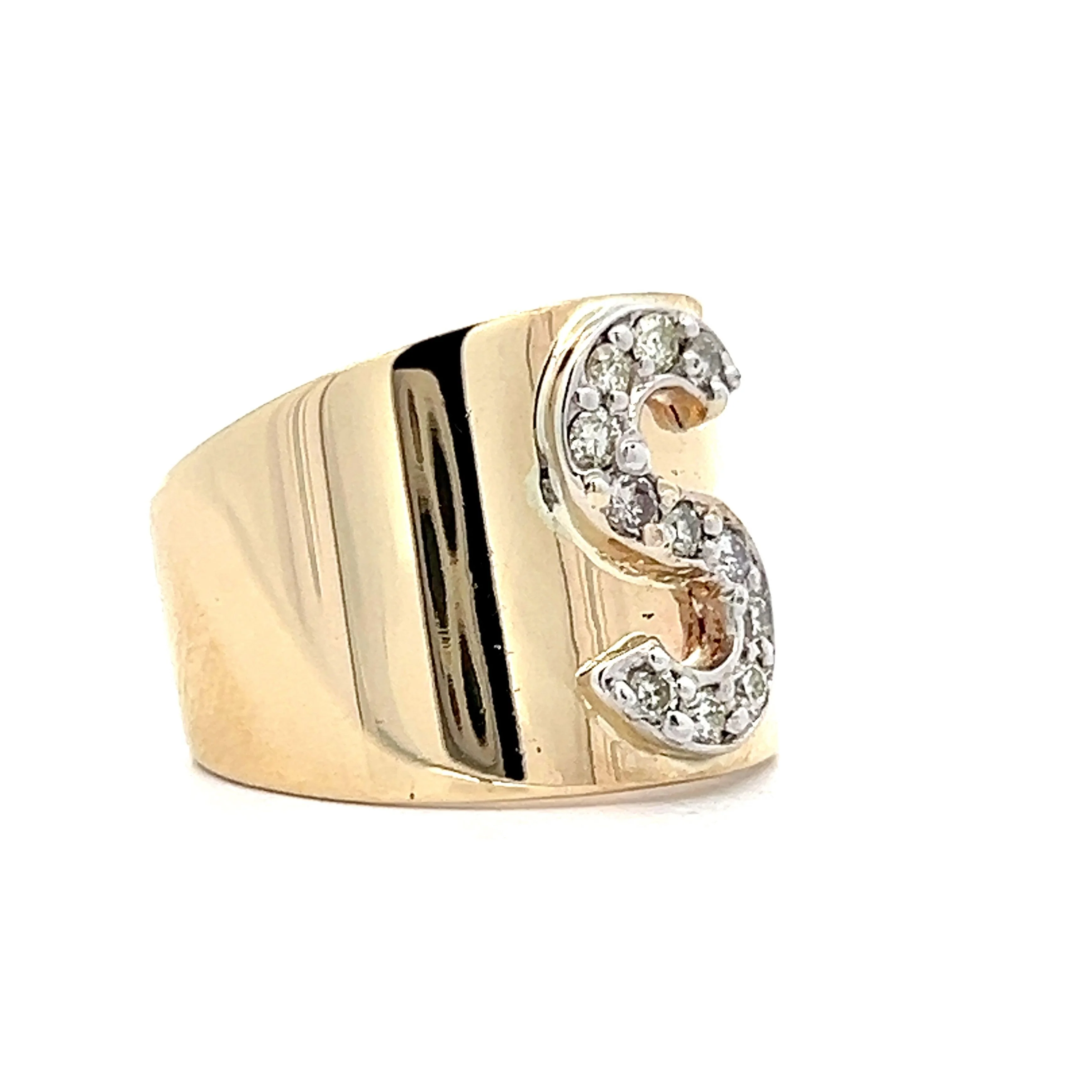 S Shaped Diamond Cocktail Ring in 14k Yellow Gold - Image 3