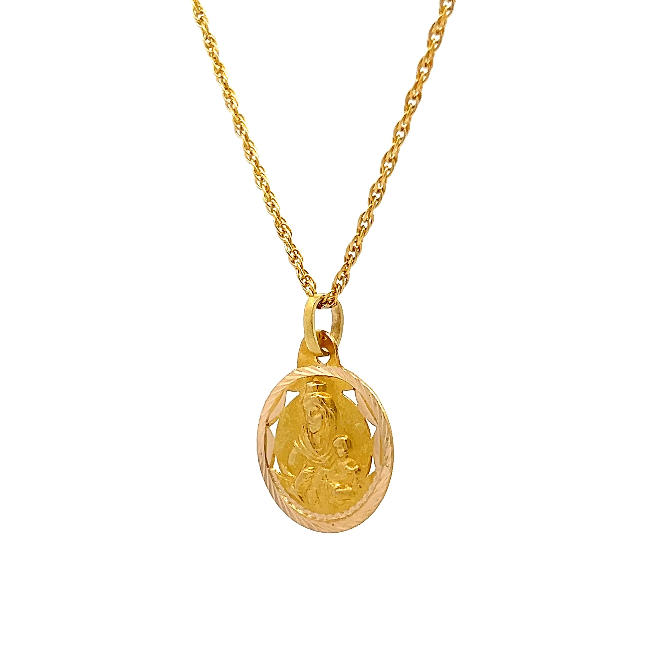 Sacred Family Pendant Necklace in 18k Yellow Gold - Image 2
