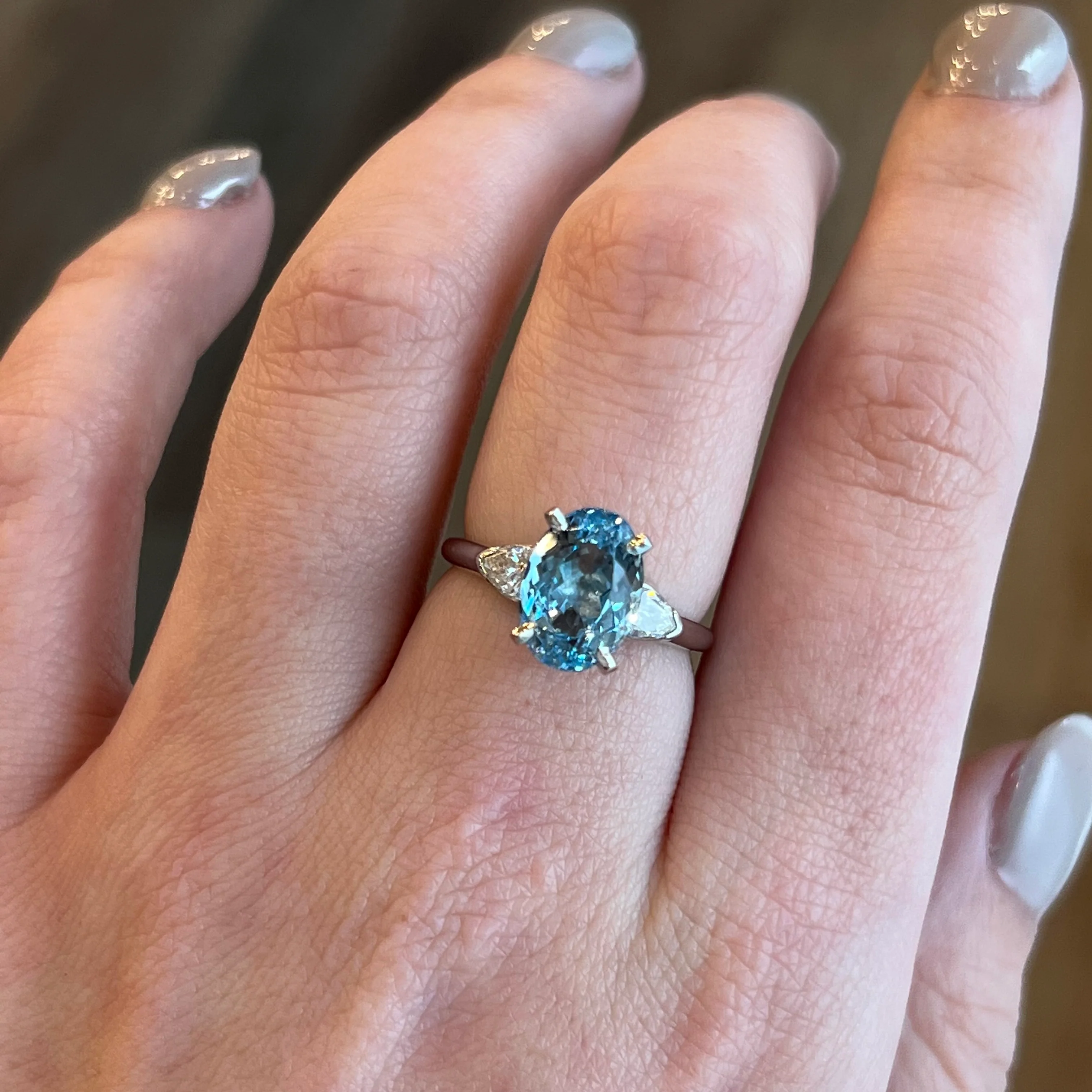 Santa Maria Aquamarine & Diamond Ring in Platinum - Image 6