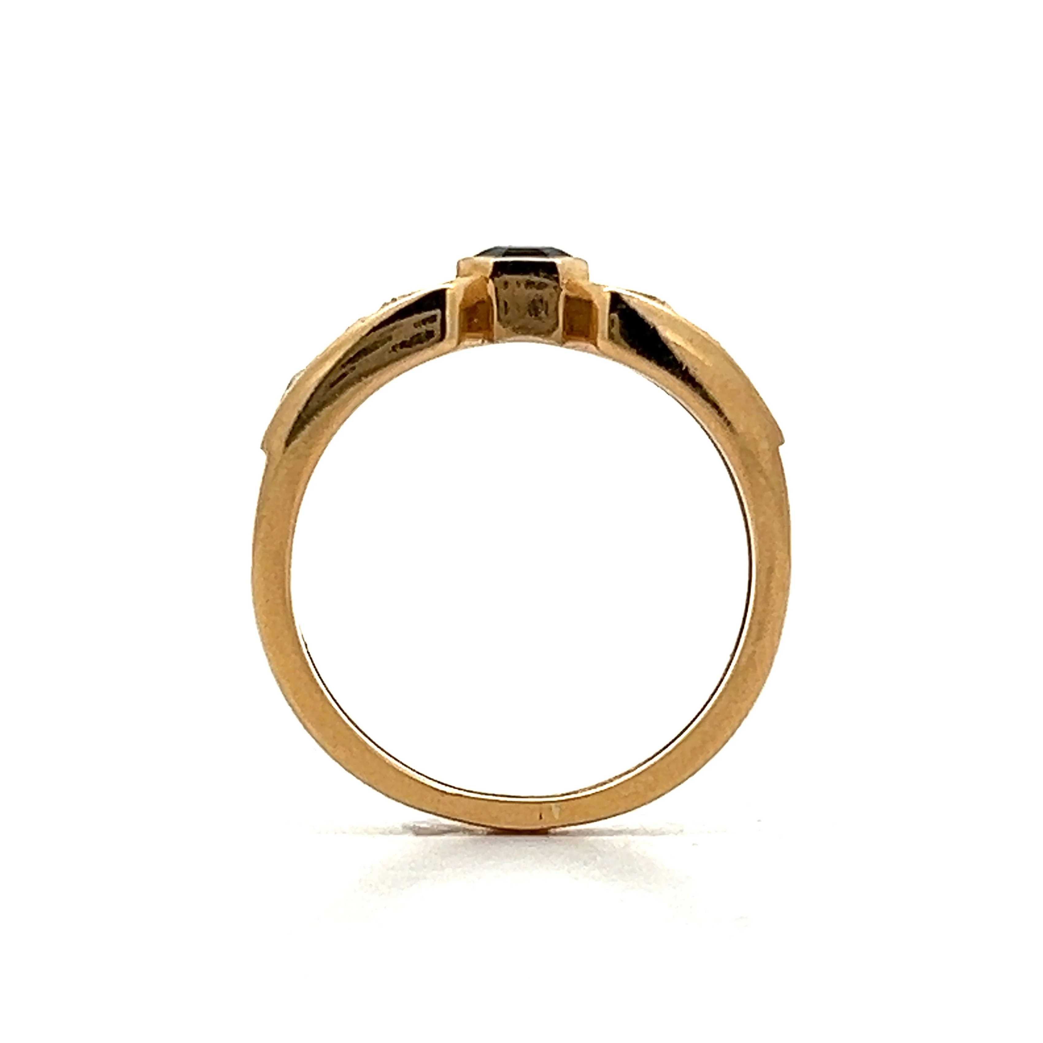 Sapphire & Diamond Stacking Ring in 18k Yellow Gold - Image 4