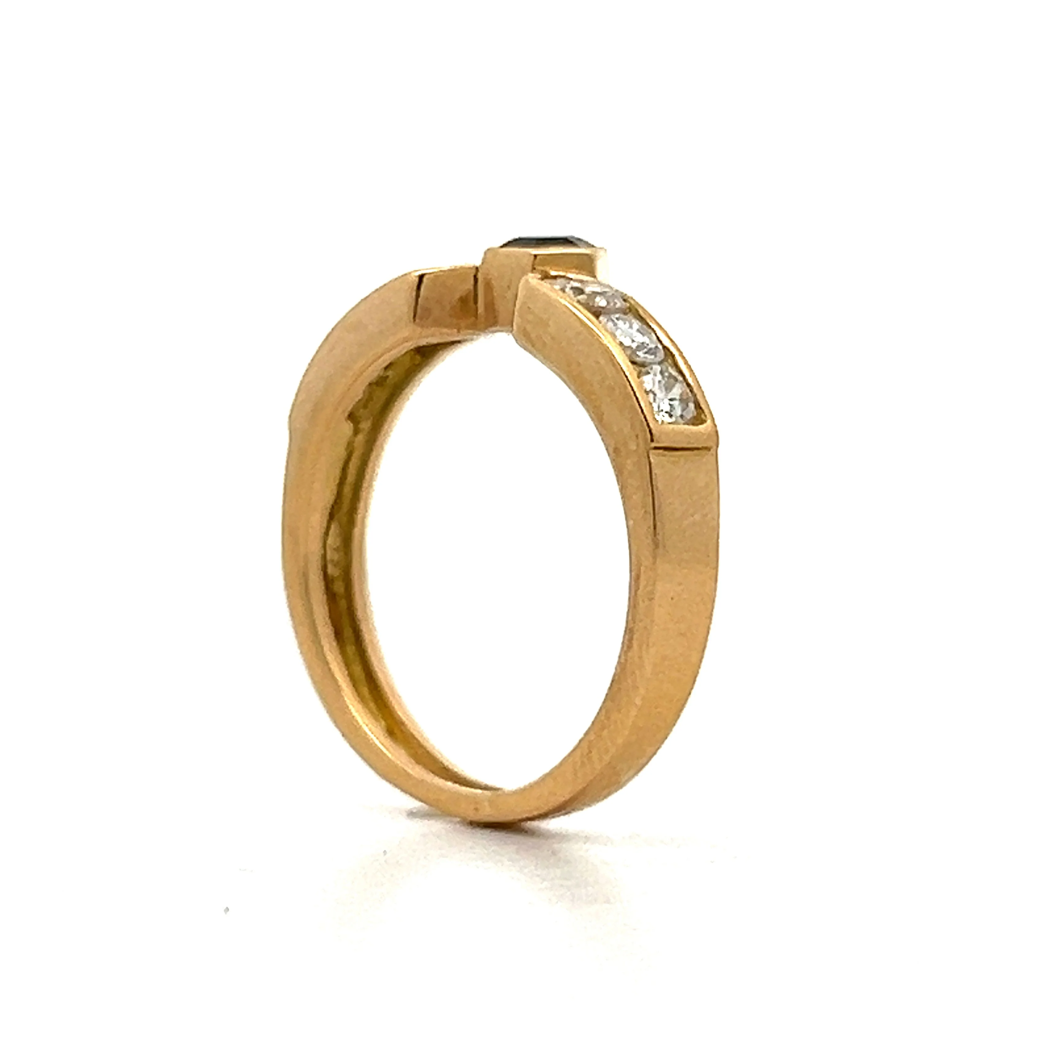 Sapphire & Diamond Stacking Ring in 18k Yellow Gold - Image 5