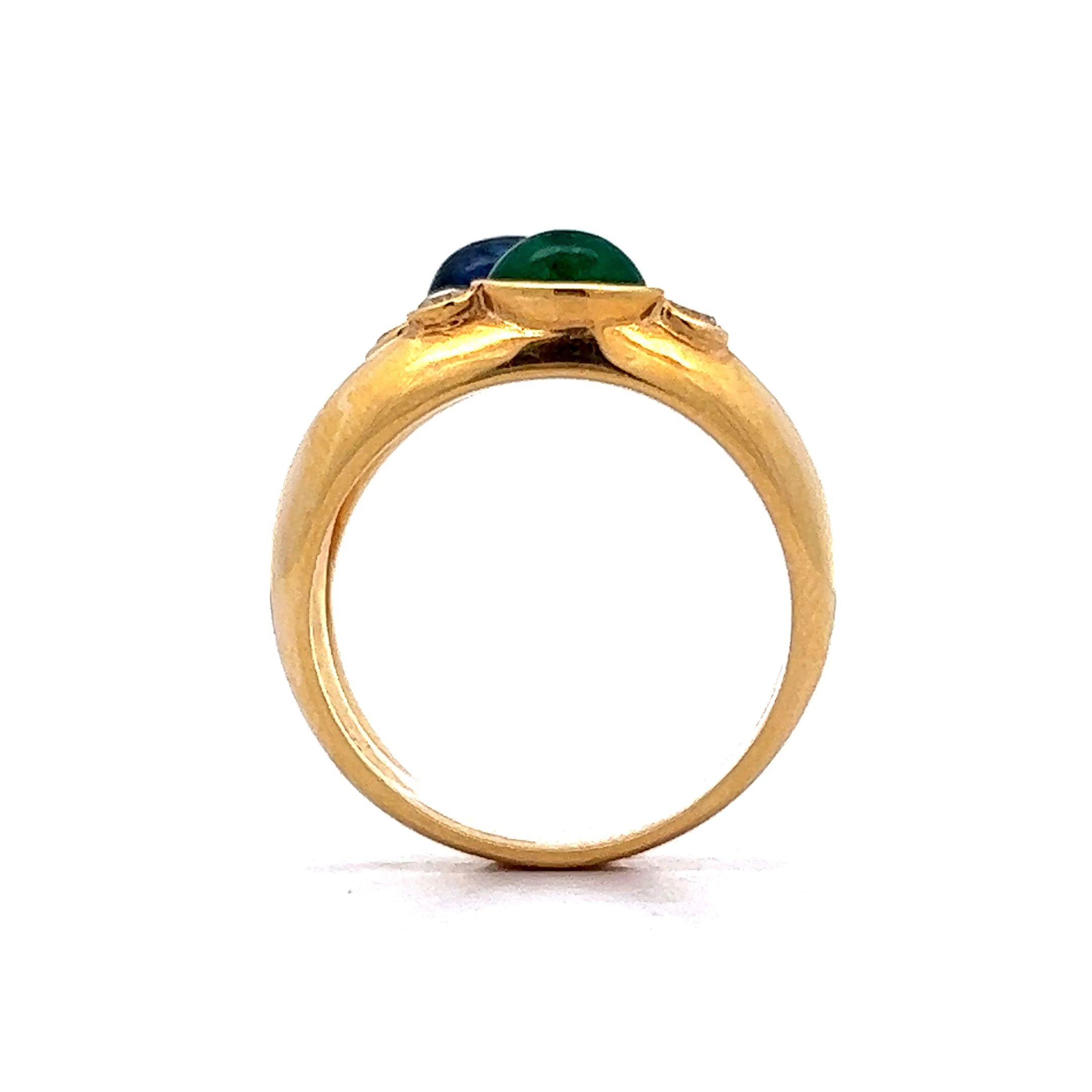 Sapphire & Emerald Ring in 18k Yellow Gold - Image 4