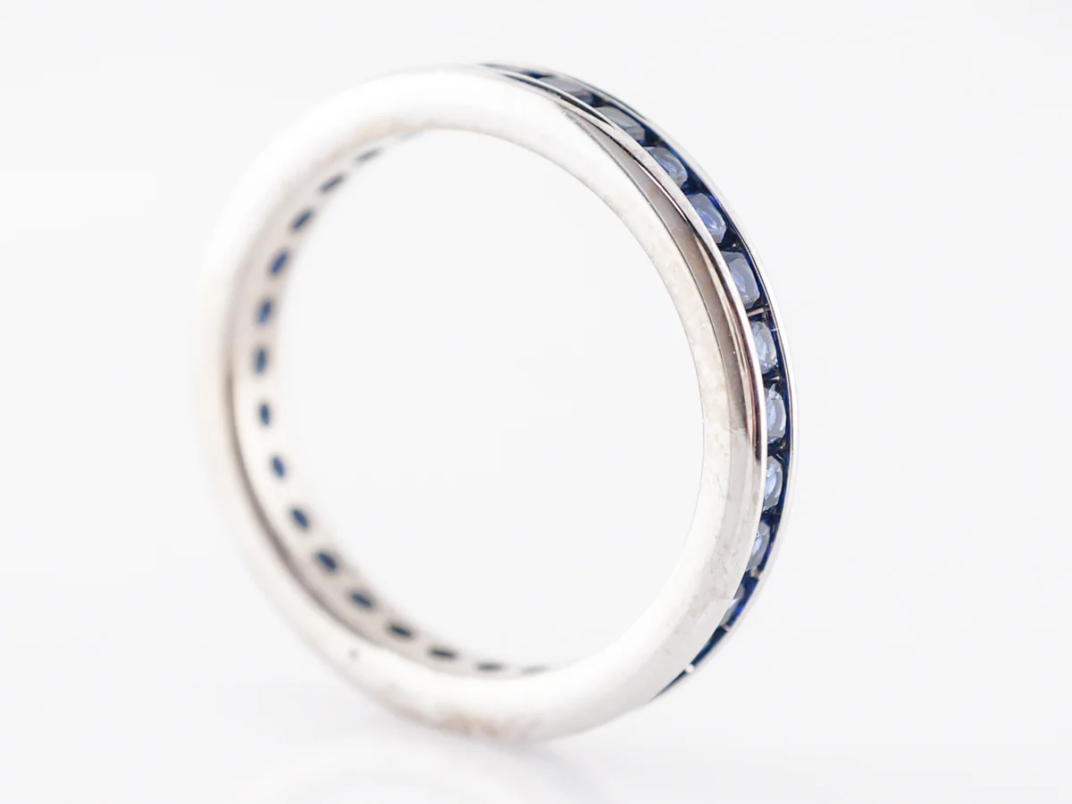 Sapphire Eternity Wedding Band in 14k White Gold - Image 3