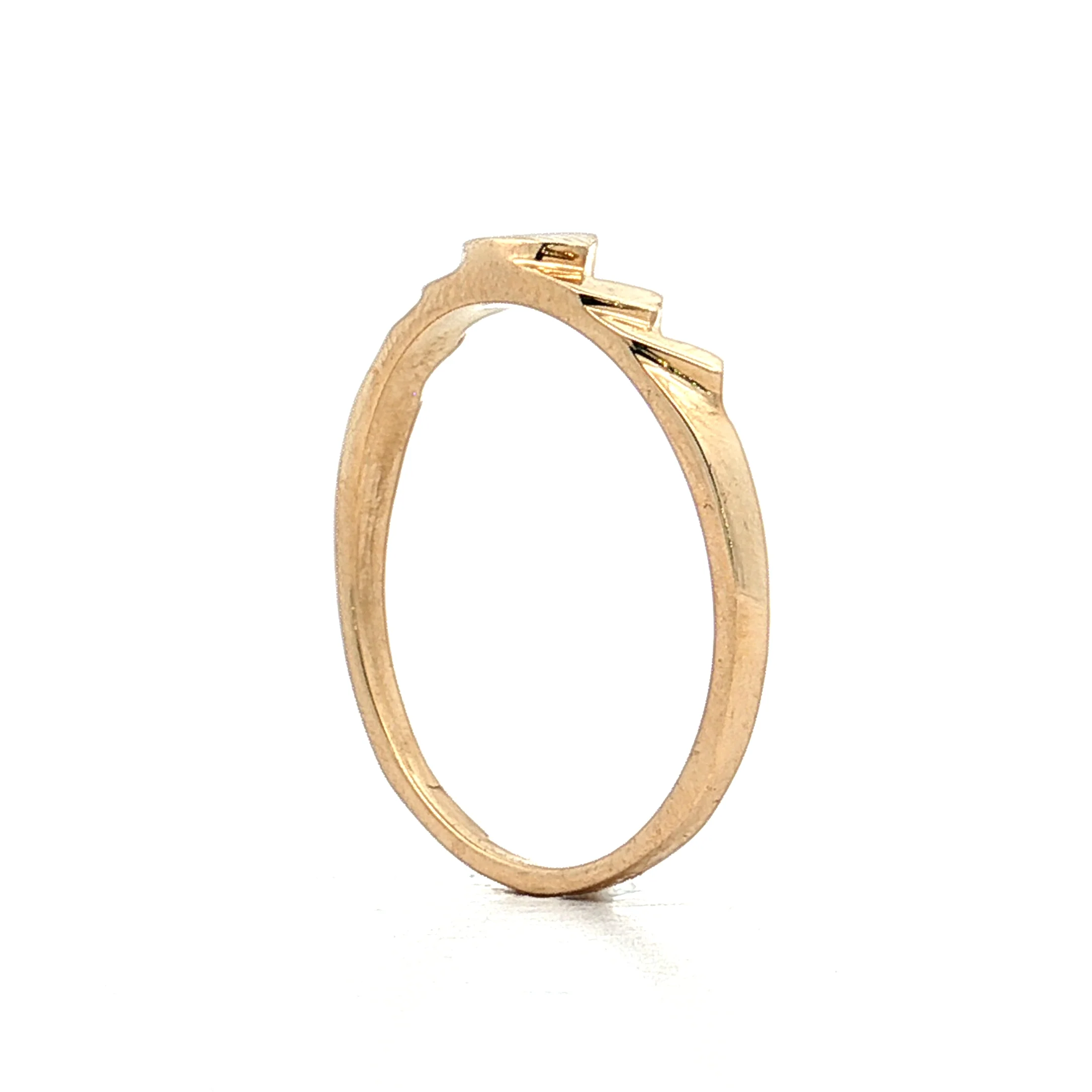 Scalloped Edge Contour Stacking Band 14k Yellow Gold - Image 5