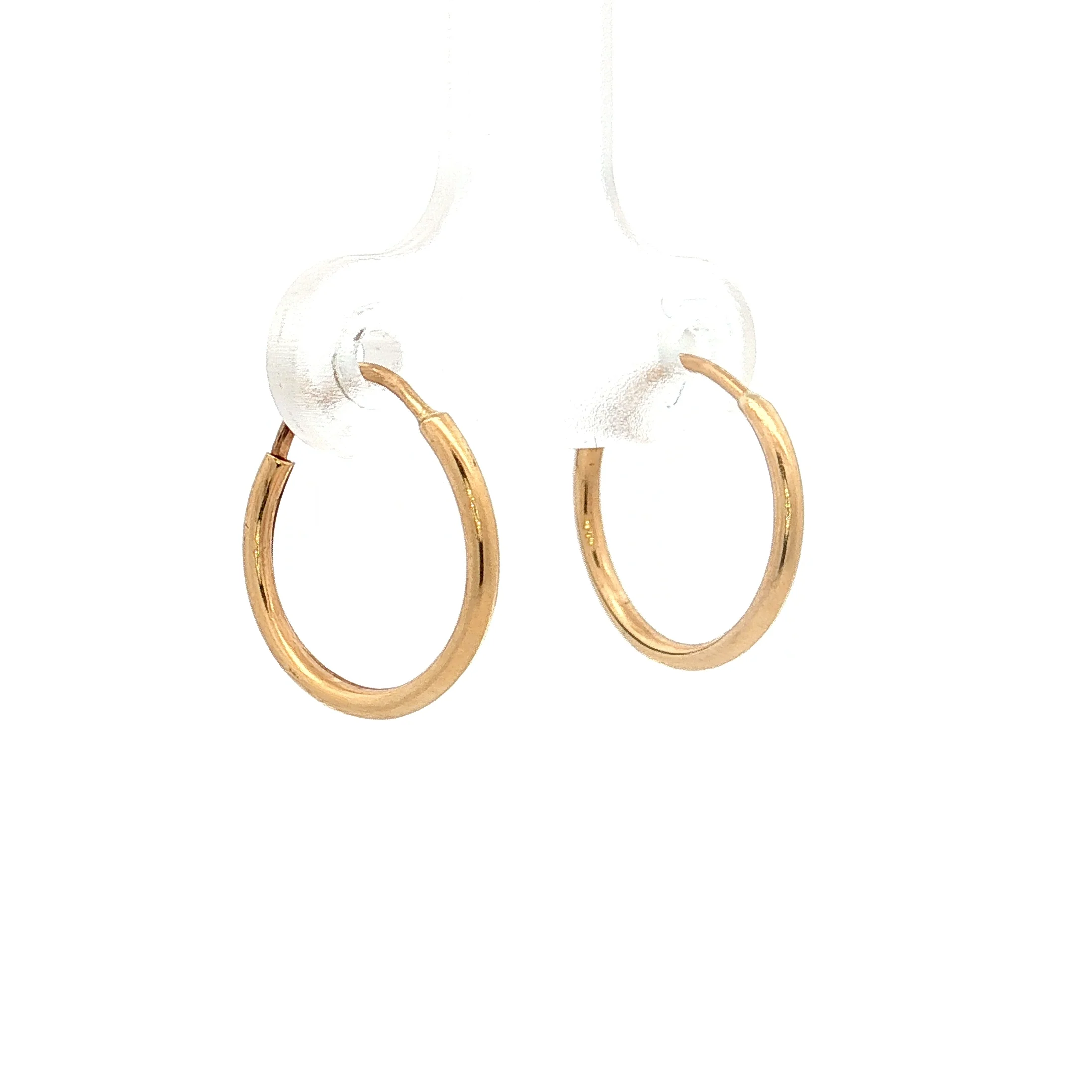 Seamless Hoop Earrings 18k Yellow Gold - Image 3