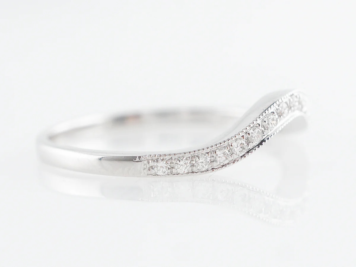 Shaped Diamond Wedding Band in 14k White Gold - Image 3