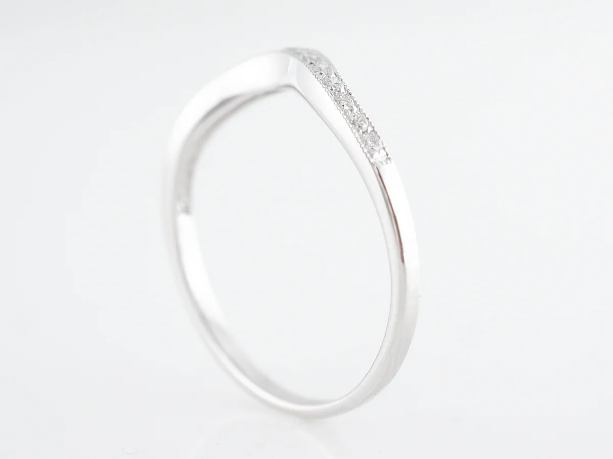 Shaped Diamond Wedding Band in 14k White Gold - Image 4