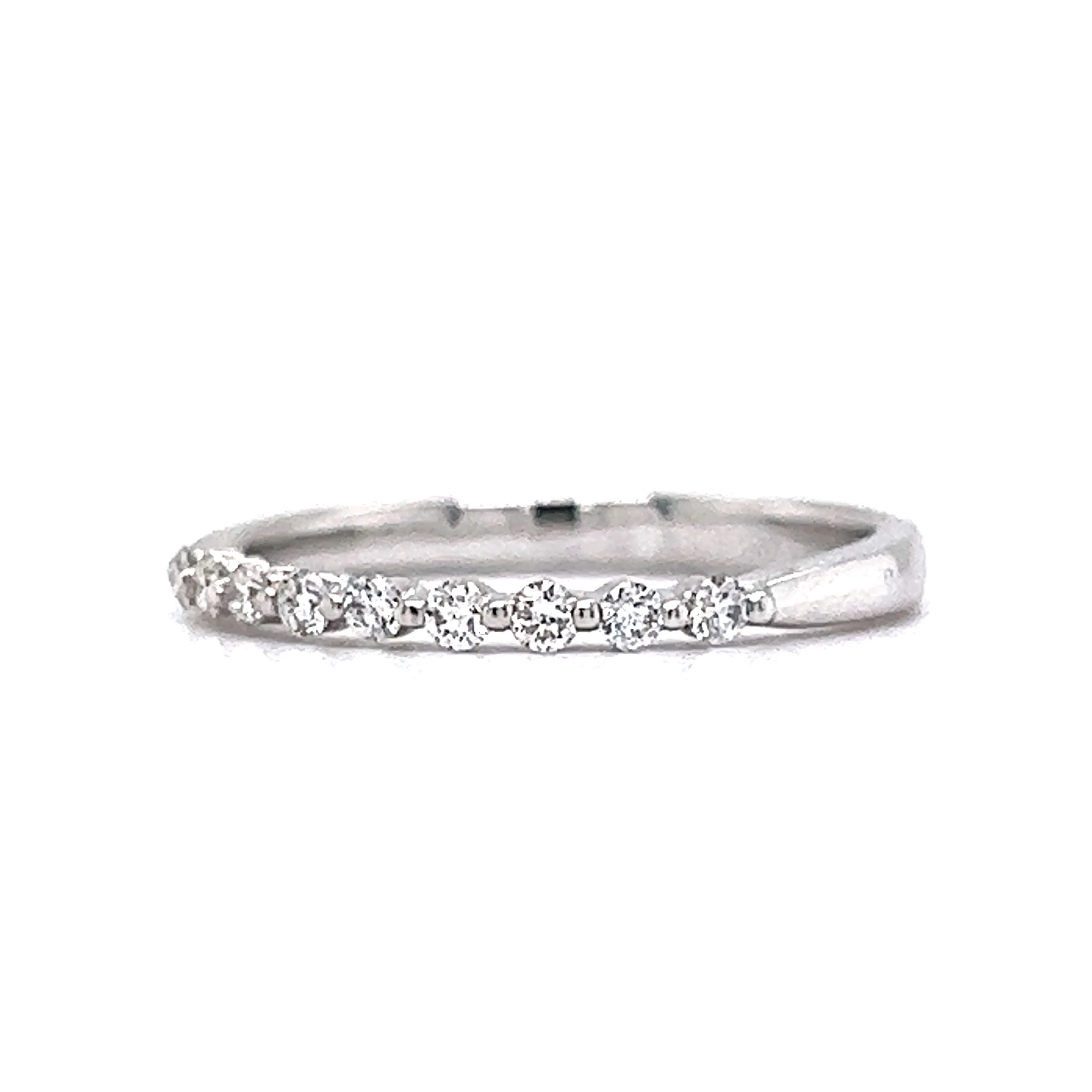 Shared Prong Diamond Wedding Band in 14k White Gold - Image 2
