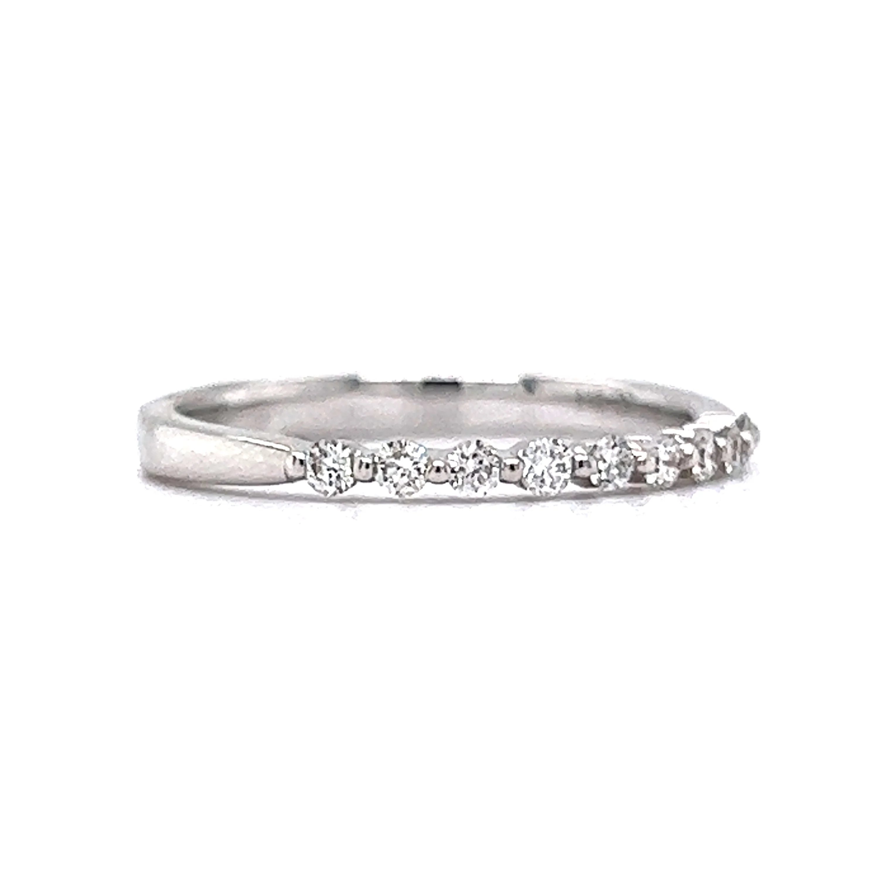 Shared Prong Diamond Wedding Band in 14k White Gold - Image 3
