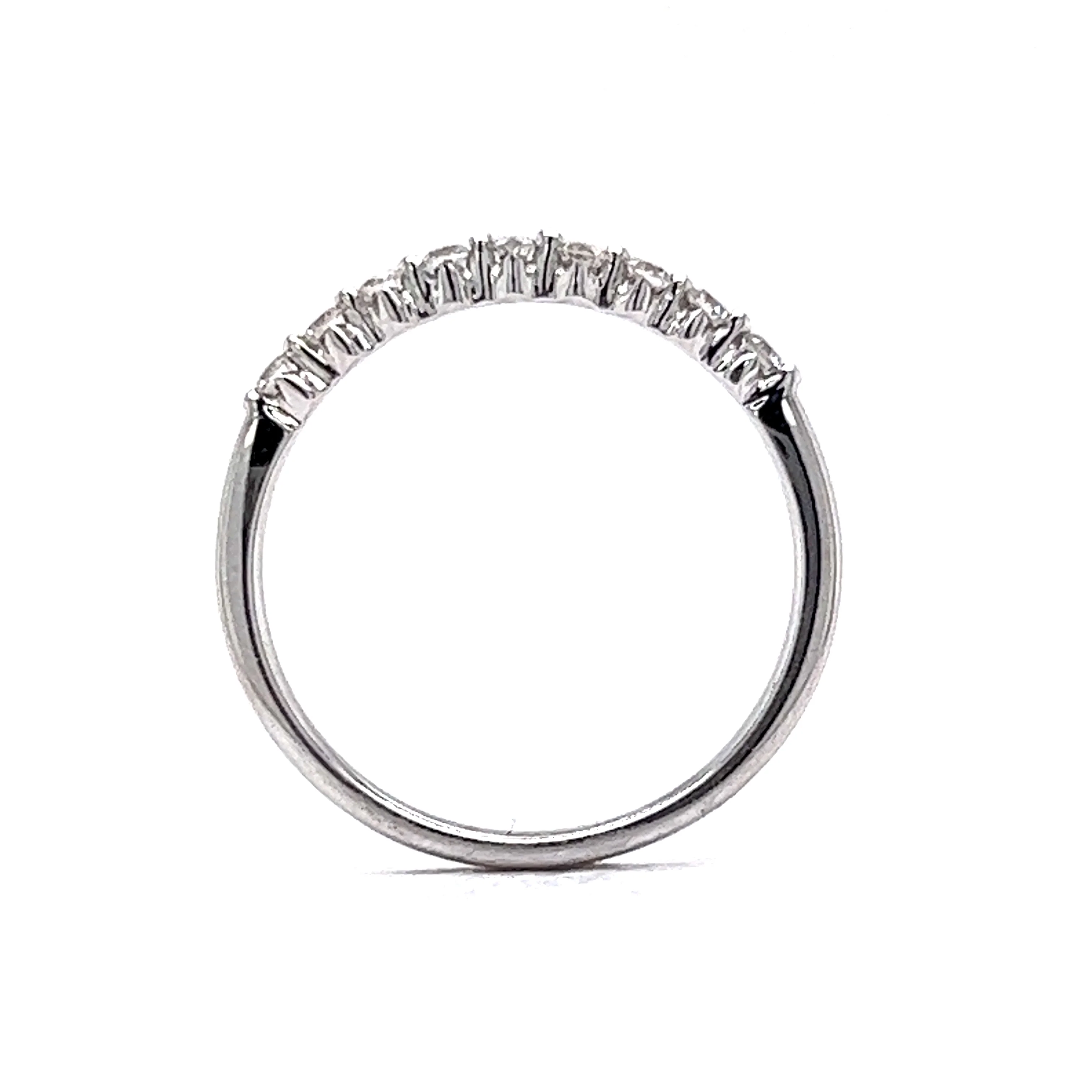 Shared Prong Diamond Wedding Band in 14k White Gold - Image 4