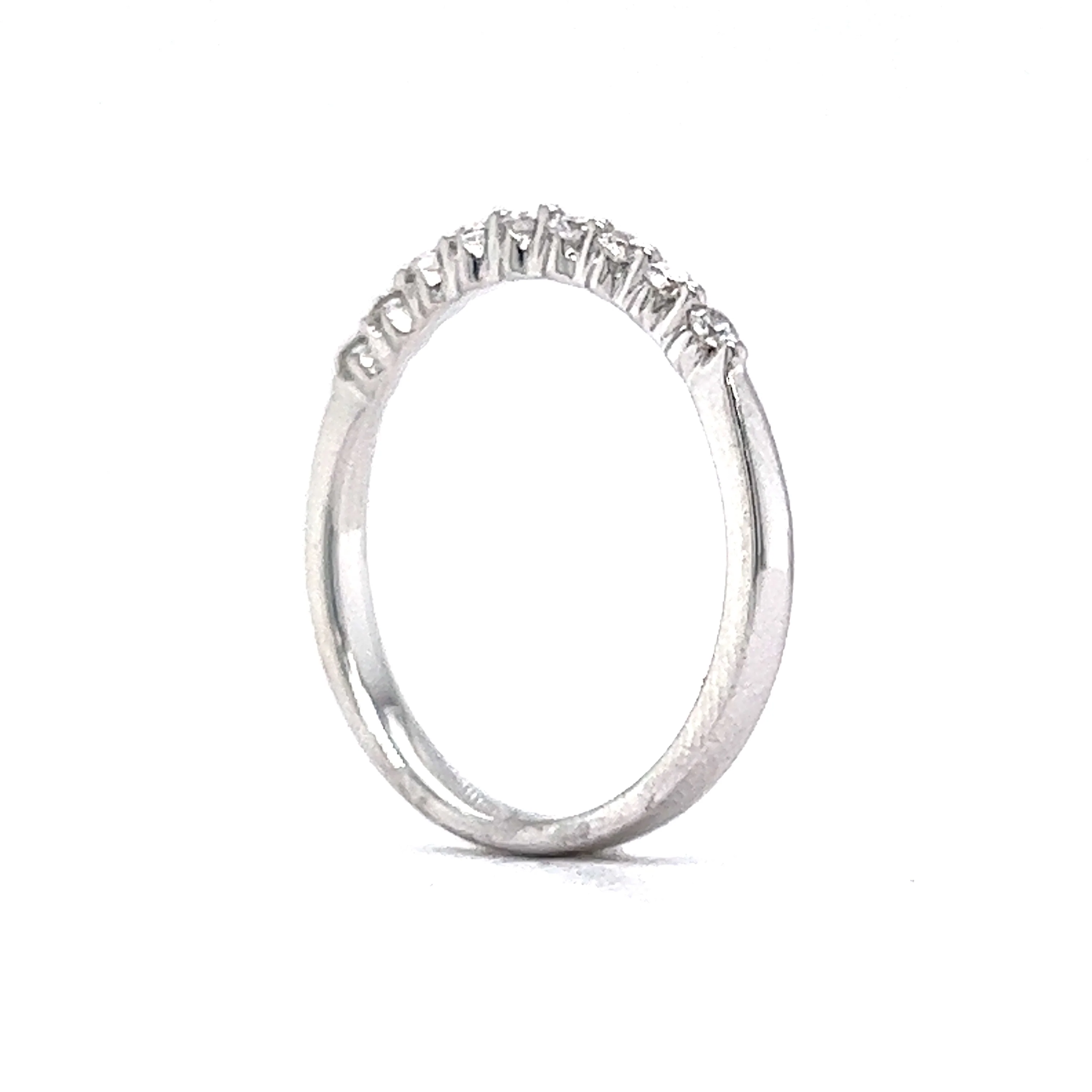 Shared Prong Diamond Wedding Band in 14k White Gold - Image 5