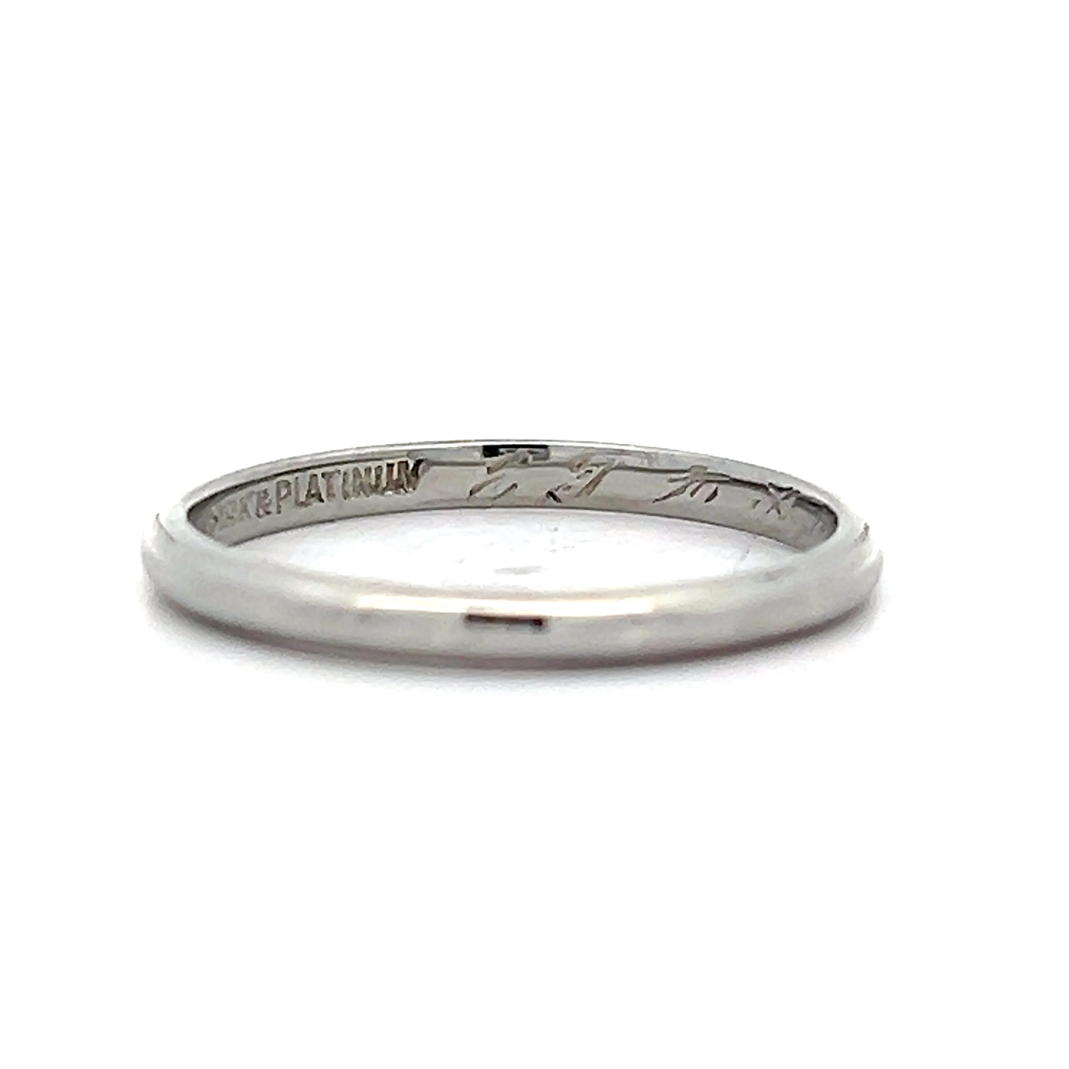 Simple Antique Art Deco Wedding Band in Platinum - Image 2