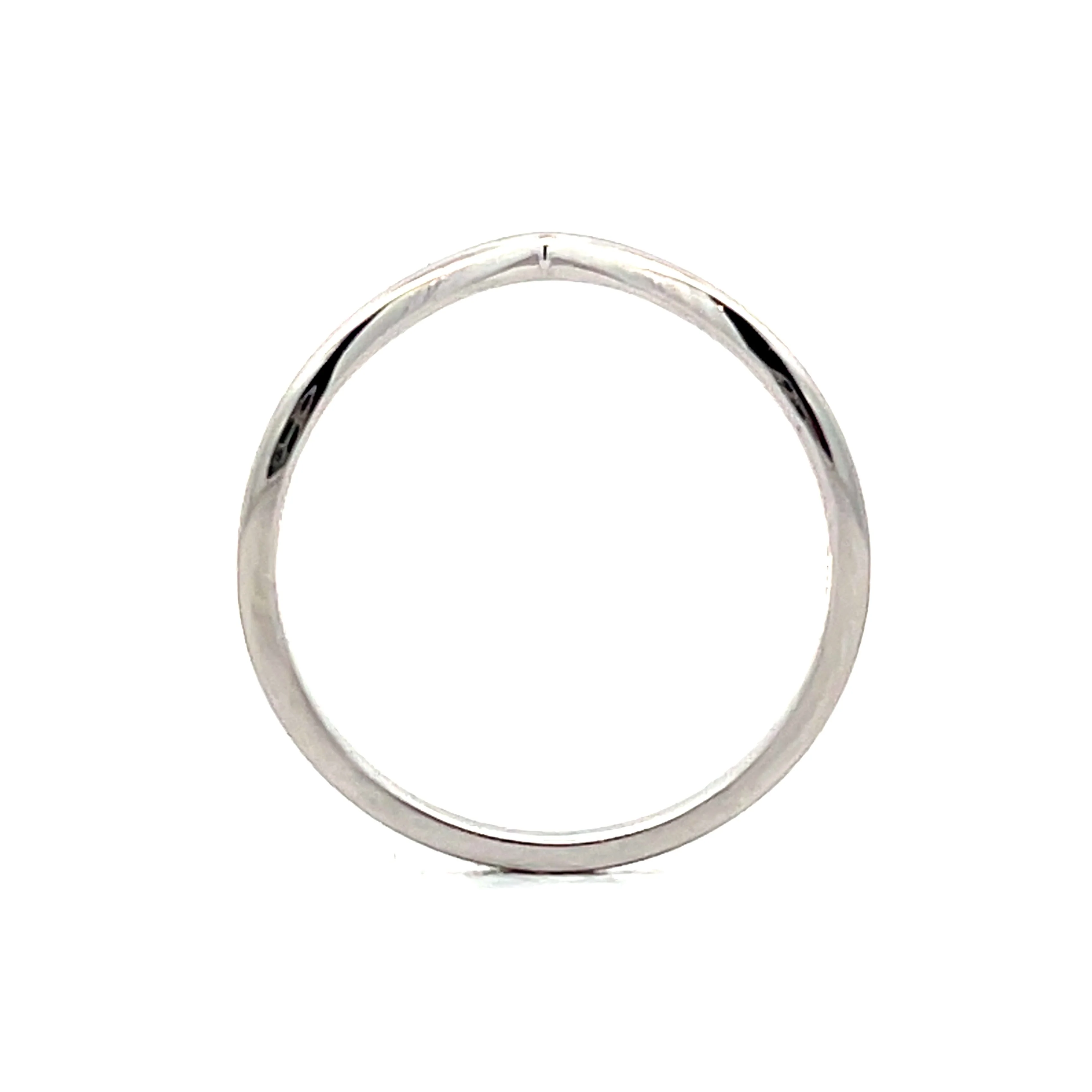 Simple Contoured Wedding Band in 14k White Gold - Image 4