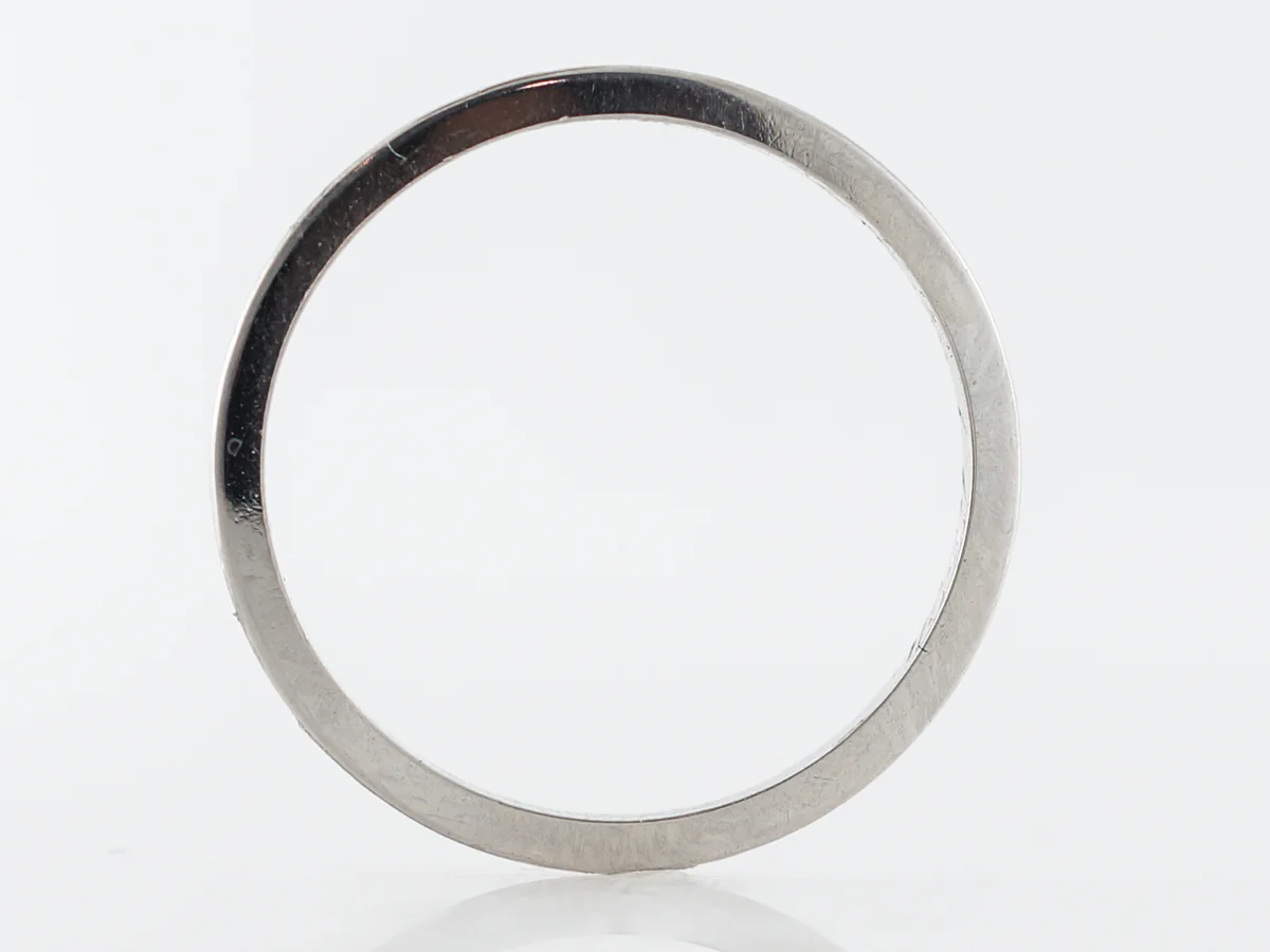 Simple Deco Wedding Band in Platinum w/ Inscription - Image 2