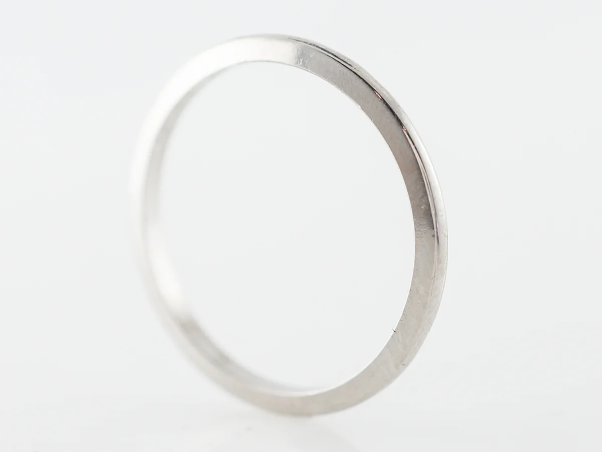 Simple Deco Wedding Band in Platinum w/ Inscription - Image 3