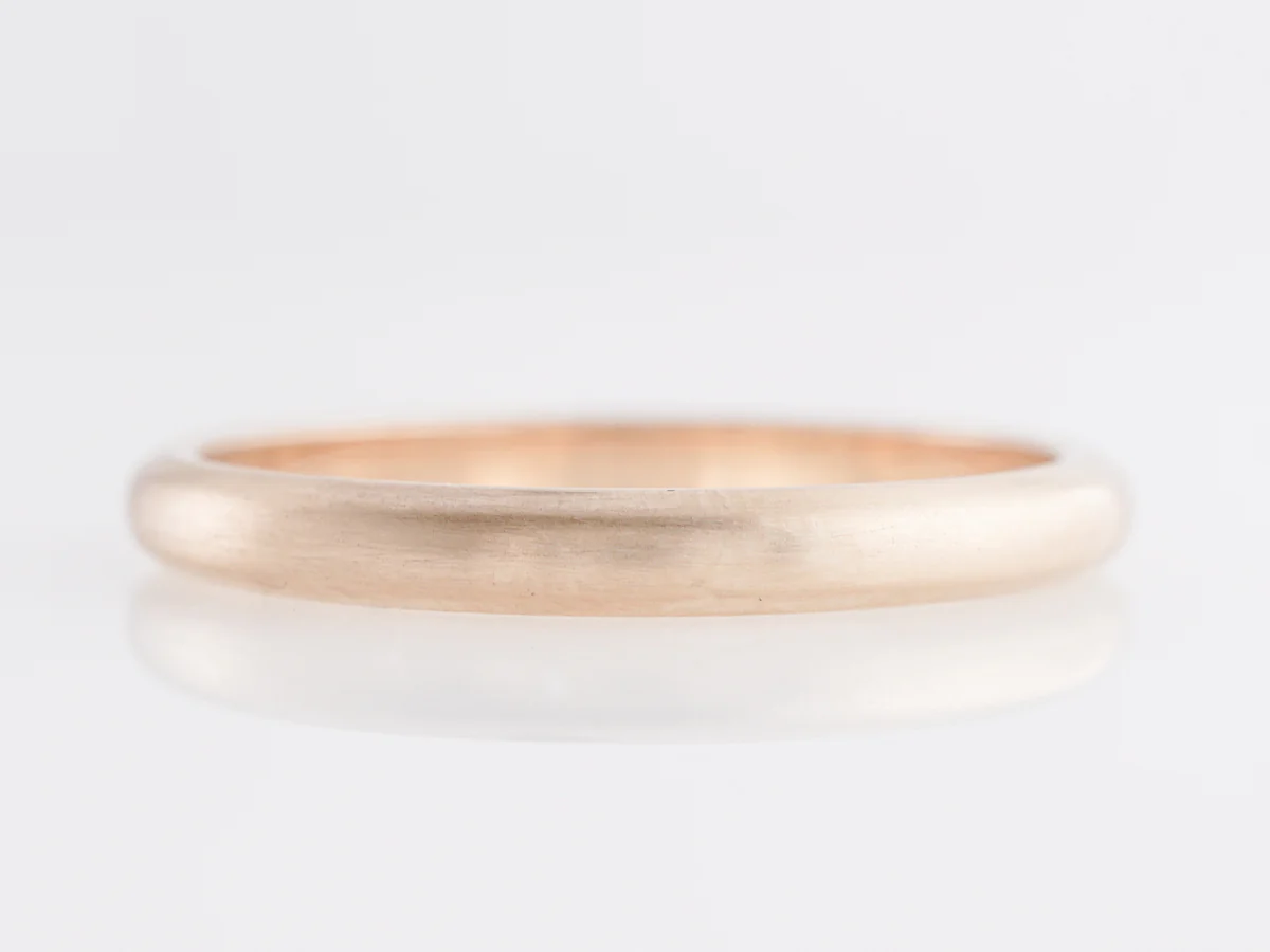 Simple Half Round Wedding Band 14k Yellow Gold