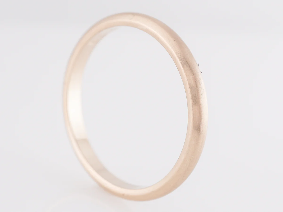 Simple Half Round Wedding Band 14k Yellow Gold - Image 2