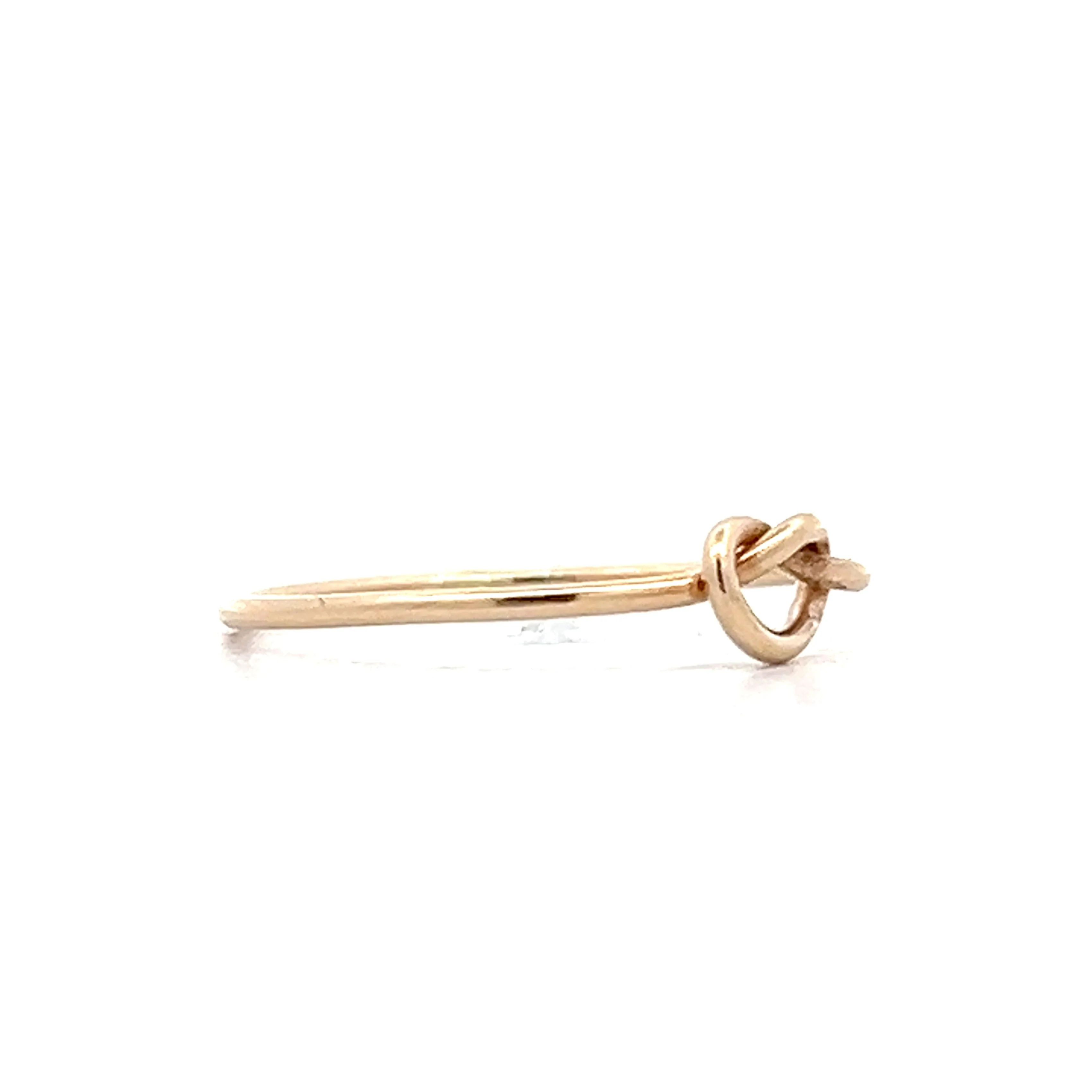 Simple Knot Stacking Ring in 14k Yellow Gold - Image 3