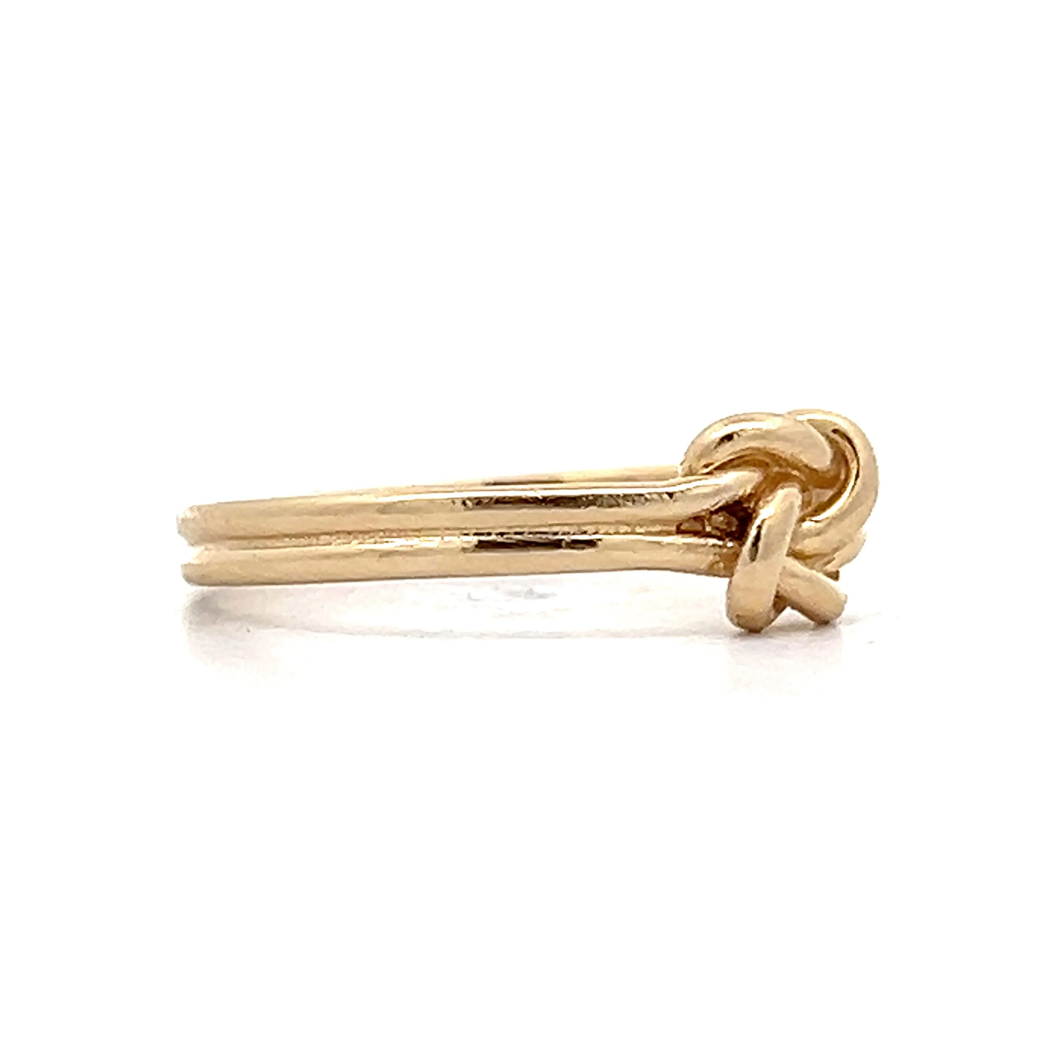 Simple Knotted Stacking Ring in 14k Yellow Gold - Image 3