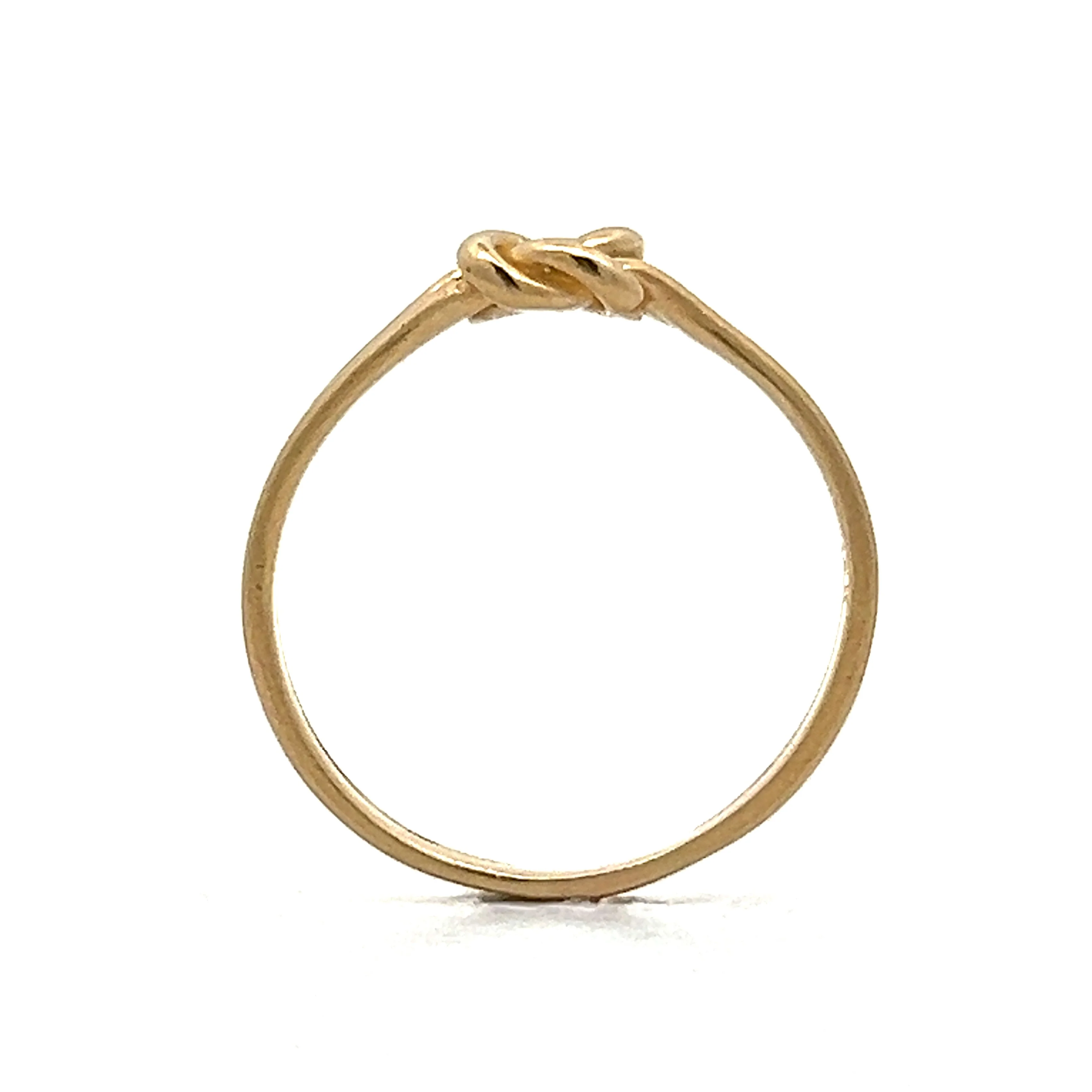 Simple Knotted Stacking Ring in 14k Yellow Gold - Image 4