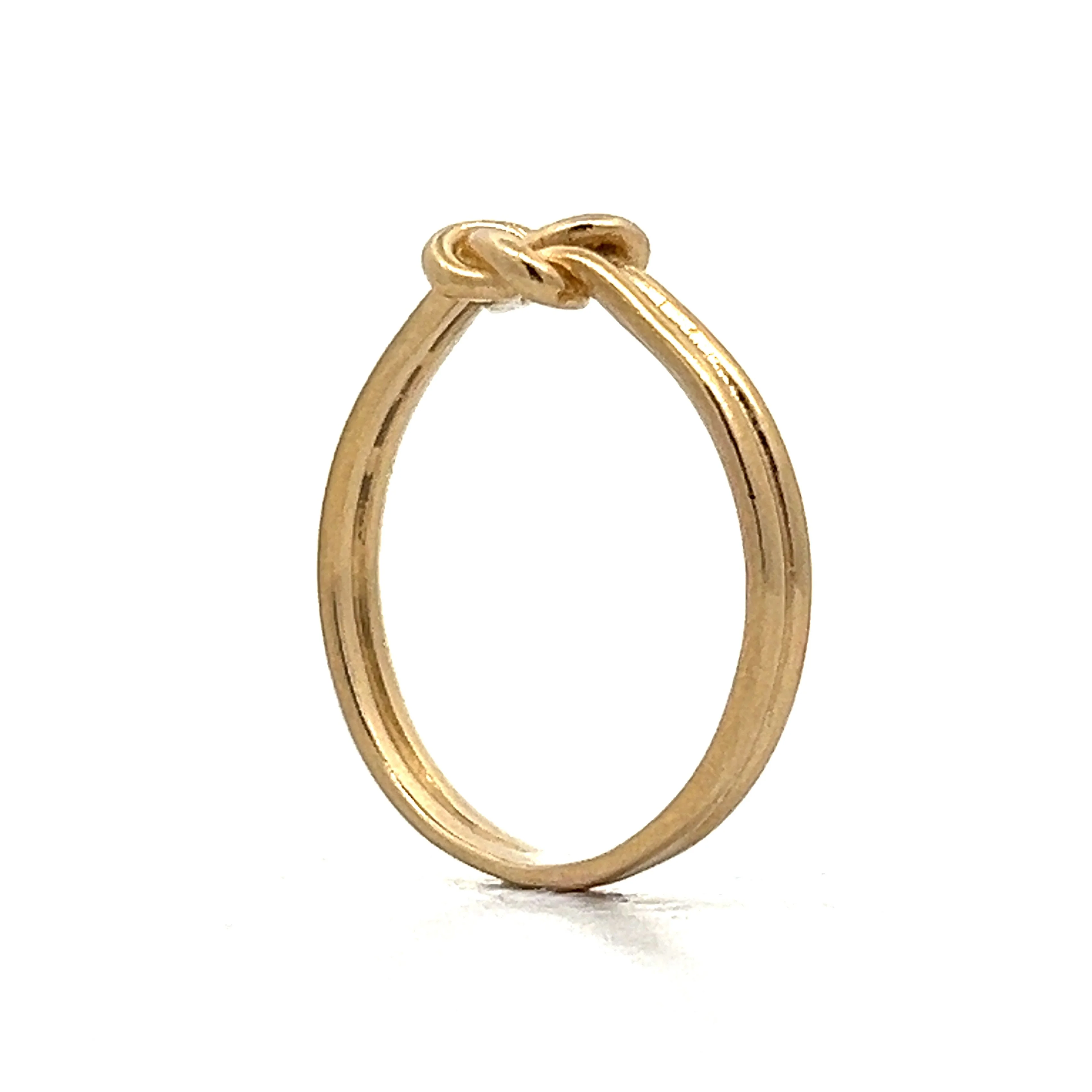 Simple Knotted Stacking Ring in 14k Yellow Gold - Image 5