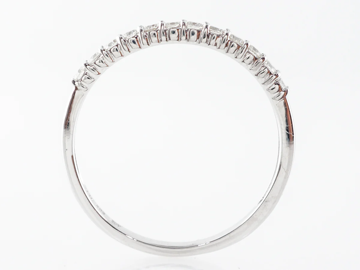 Simple Round Diamond Wedding Band in White Gold - Image 4